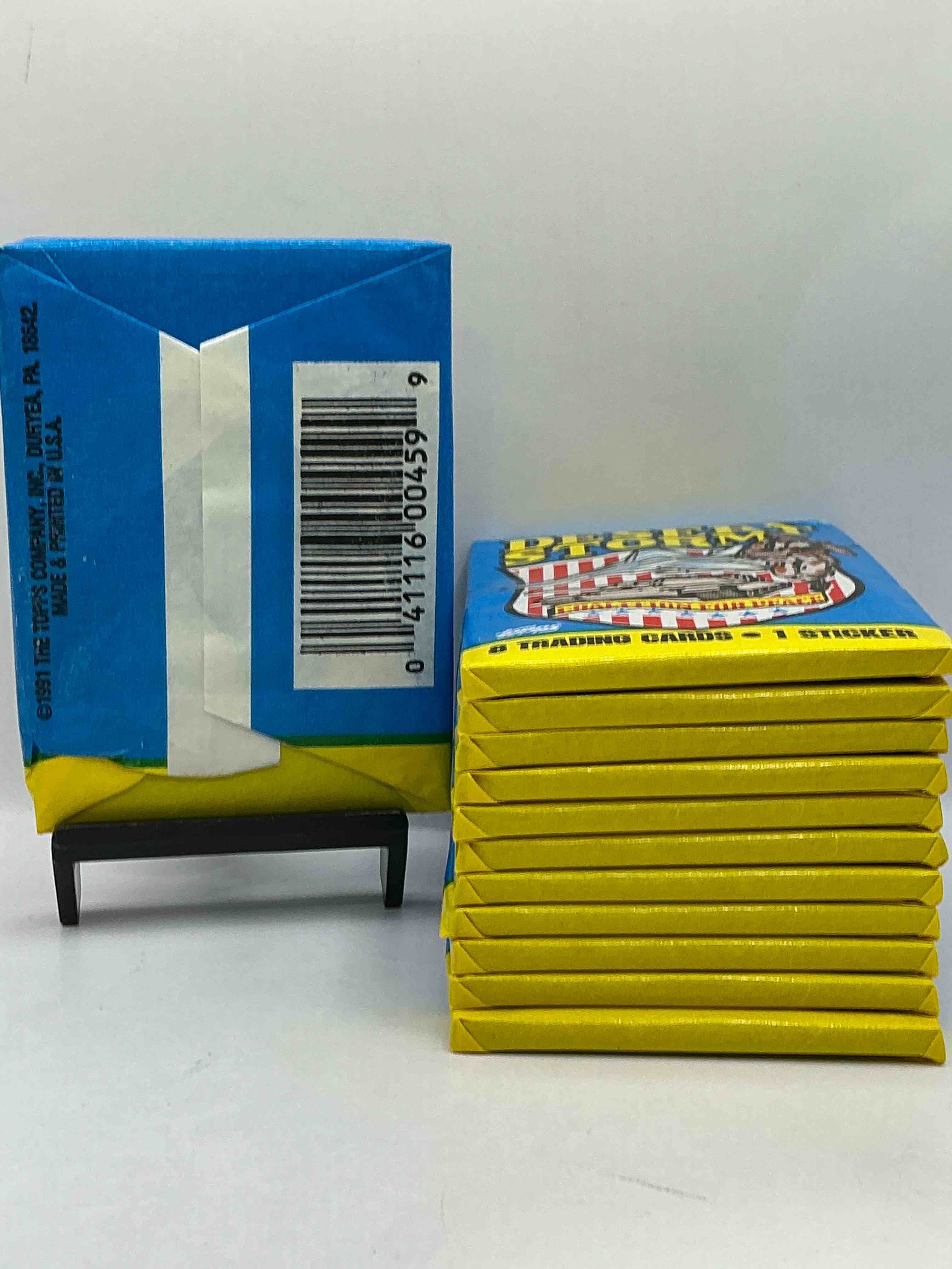 Condition photo showing New/Like New for Calling Veterans! Awesome 1991 Desert Storm Coalition For Peace Unopened Wax Pack, Direct From Original Sealed Retail Case! Great Gift For Veterans!