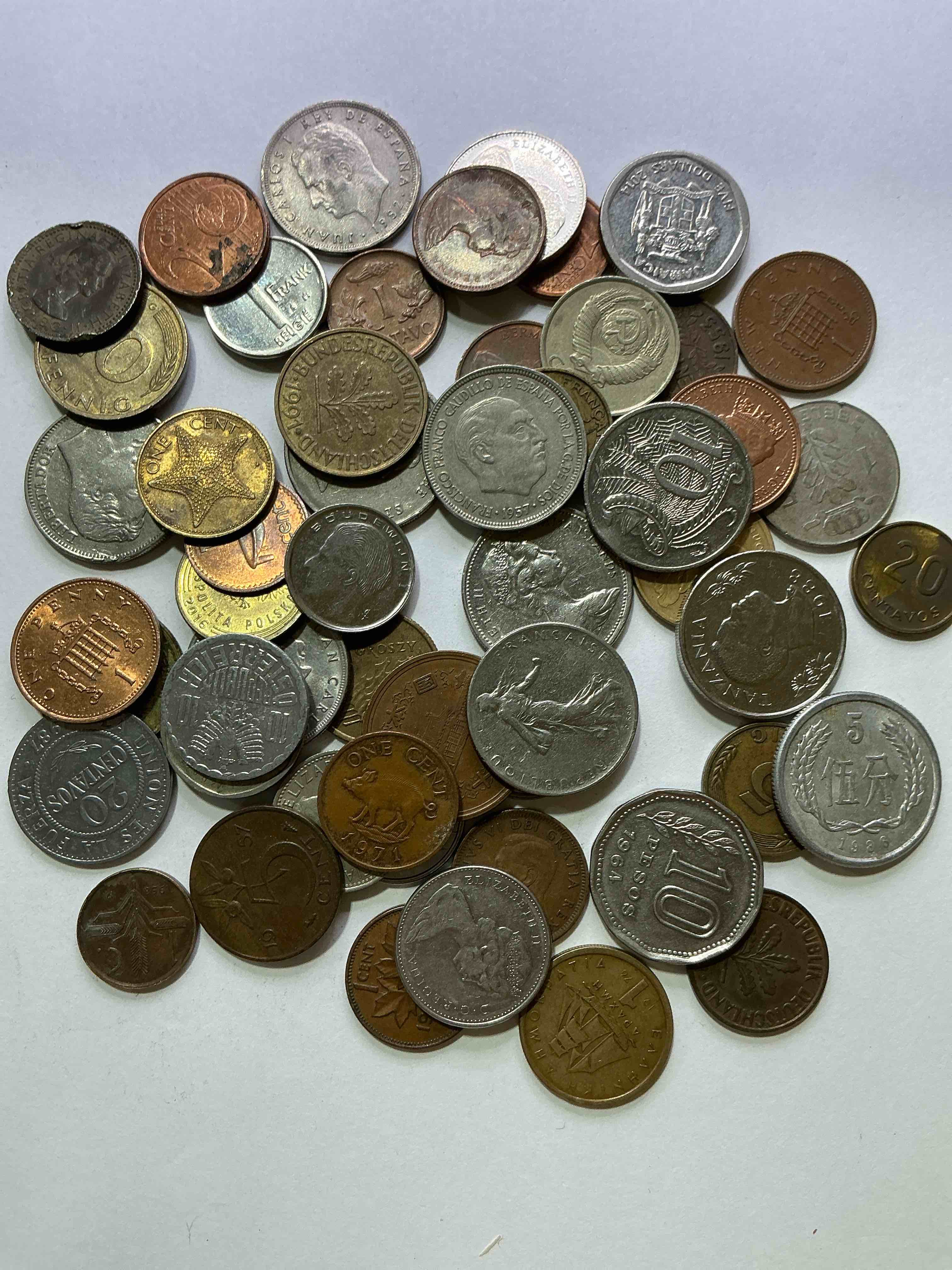 Condition photo showing Good Condition for World Coins, Antique & Vintage! Each Lot Is Unique! Many Different Years, Countries, Sizes & Exotic Places. This Cool Collection Of Antique Coins From Around The World Is Loads Of Fun! Have Fun Identifying Each Coin & Country As A Great Educational Tool! A Great Investment Too!