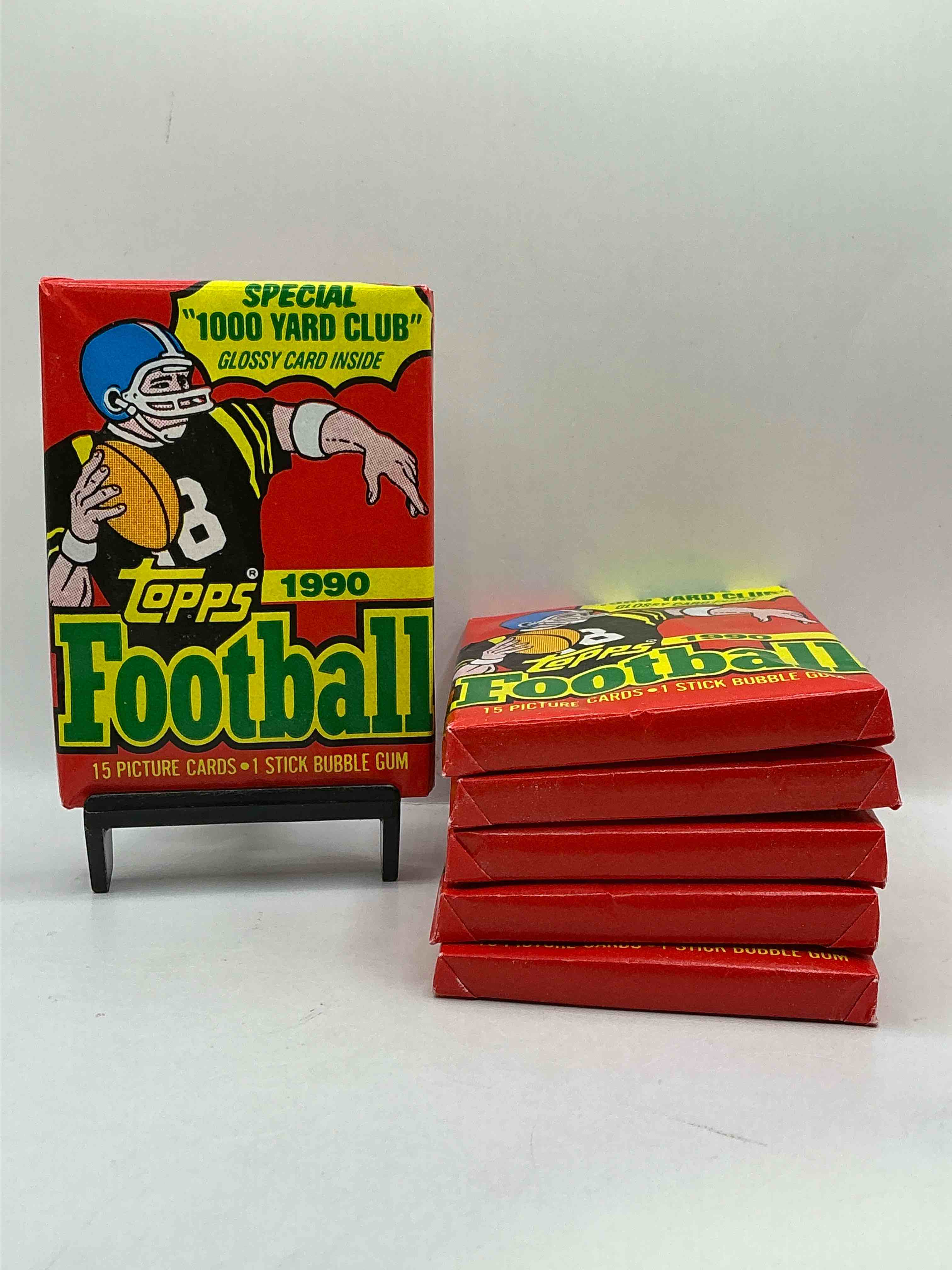 Joe Montana, Emmitt Smith & Barry Sanders!? 1990 Topps Football Unopened Sports Card Wax Pack, Direct From Original Retail Box! Getting Hard To Find! Search For Early Barry Sanders & Jerry Rice & So Much More!