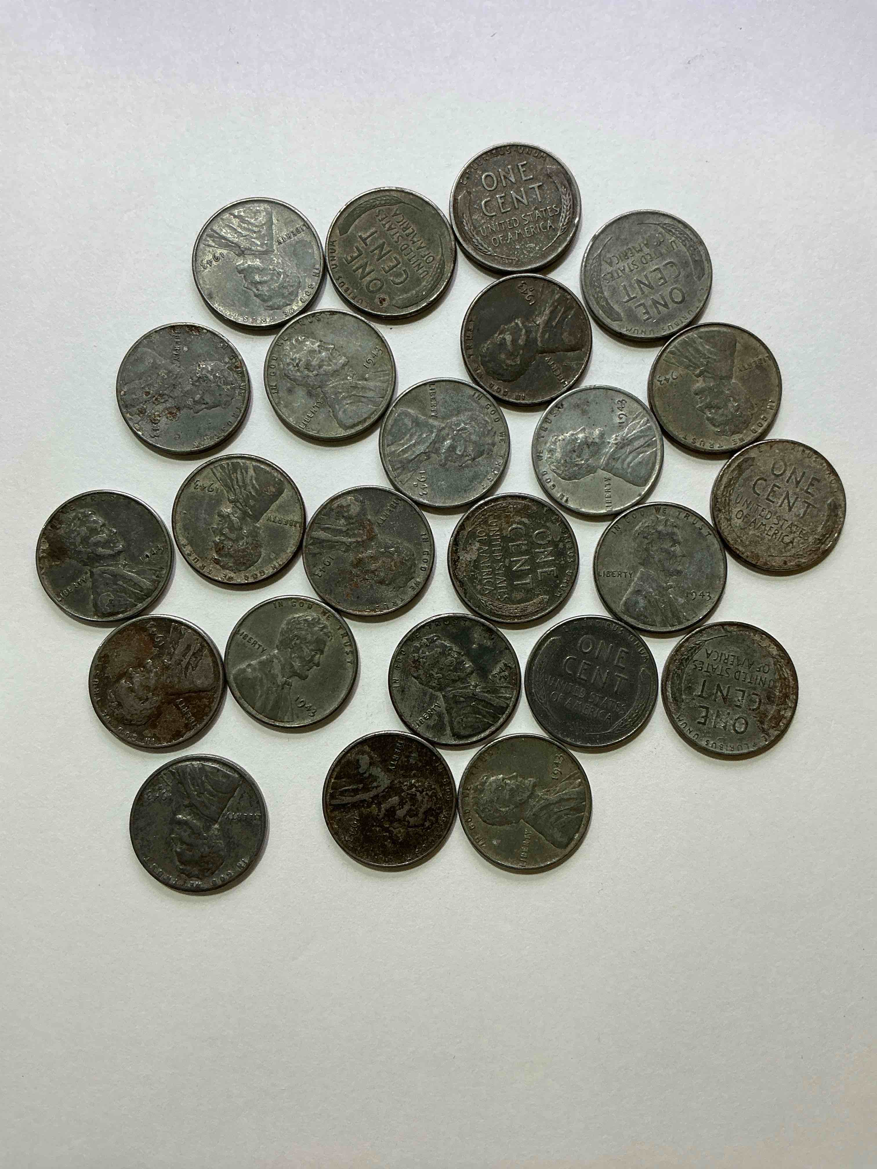 1943 World War Il History! Did You Know That In 1943 Copper Was So Valuable For Making Ammunition That The U.S. Treasury Made Pennies Out Of Steel?! 1943 STEEL Pennies Have Become Valuable, Rare Collector Items! Up For Auction Are Rare WWII Steel Pennies Appearing Circulated. Own Pieces Of World War II History That Are An Awesome Investment!