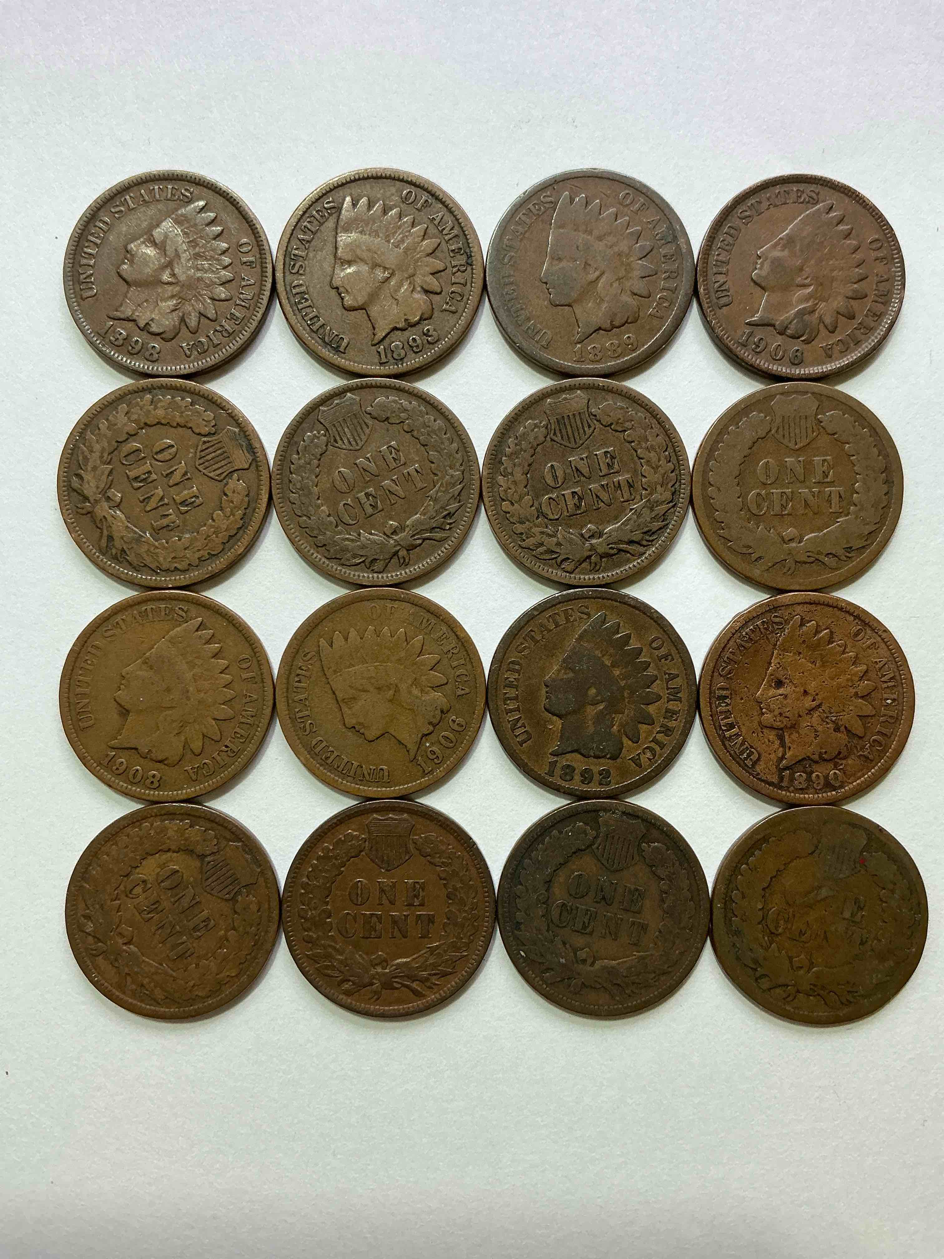 Indian Head Pennies! These Gorgeous U.S. Pennies Were Minted From 1859-1909 & Have Become Serious Collector Items! The "Indian Head" Design Is Actually A Representation Of Lady Liberty Wearing An Indian Headdress. Here Are Beautiful, Well-Kept Examples Representing Many Different Mint Years! Great For Collecting, Investing & Learning History, & Rare With Visible Dates!