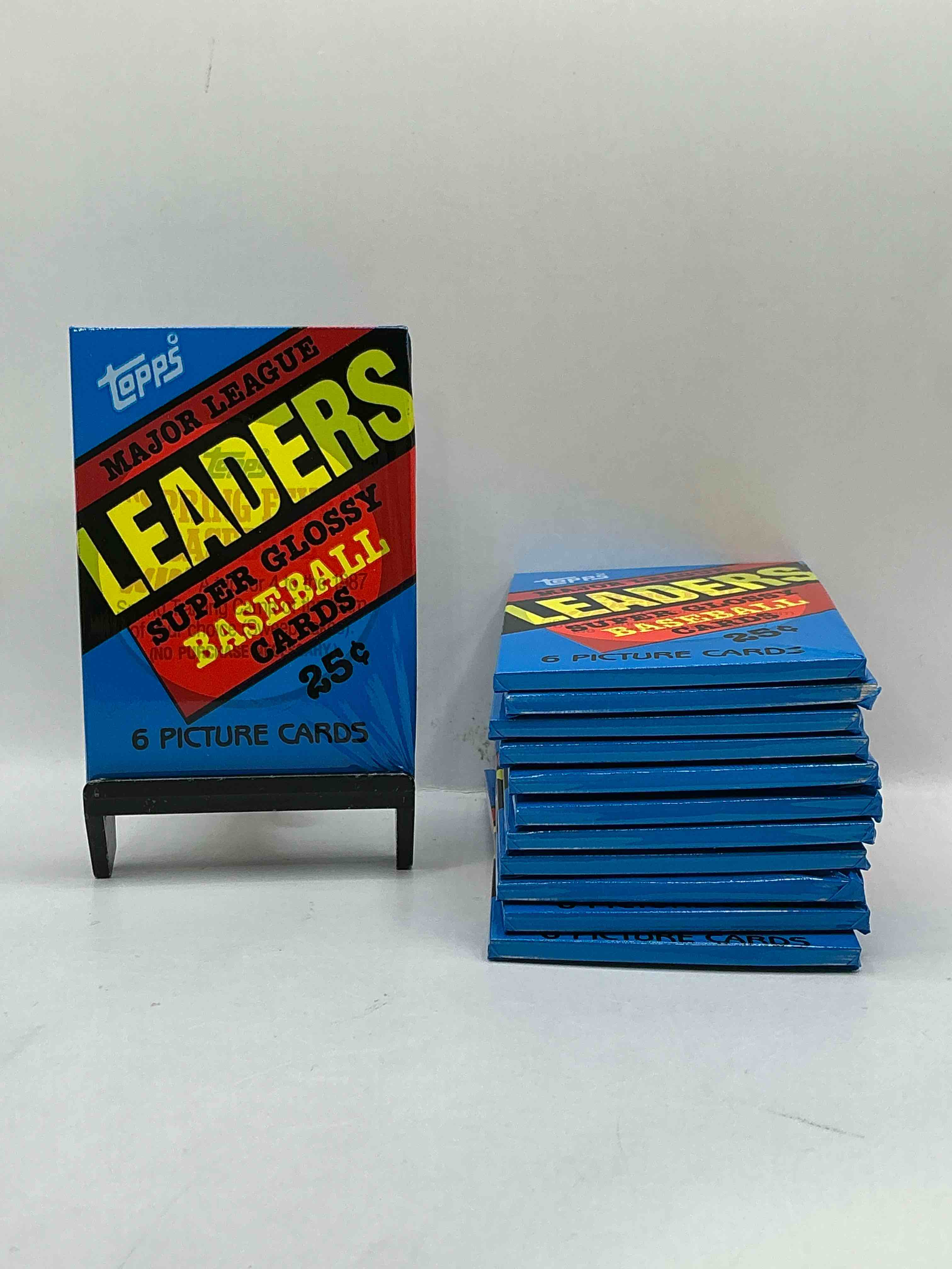 Ultra Rare! 1986 "MLB Leaders" Unopened Miniature Baseball Collectible Card Packs, 6 Cards Per Pack, Direct From Original Retail Case. Super Rare, Impossible To Find! Like New Condition!