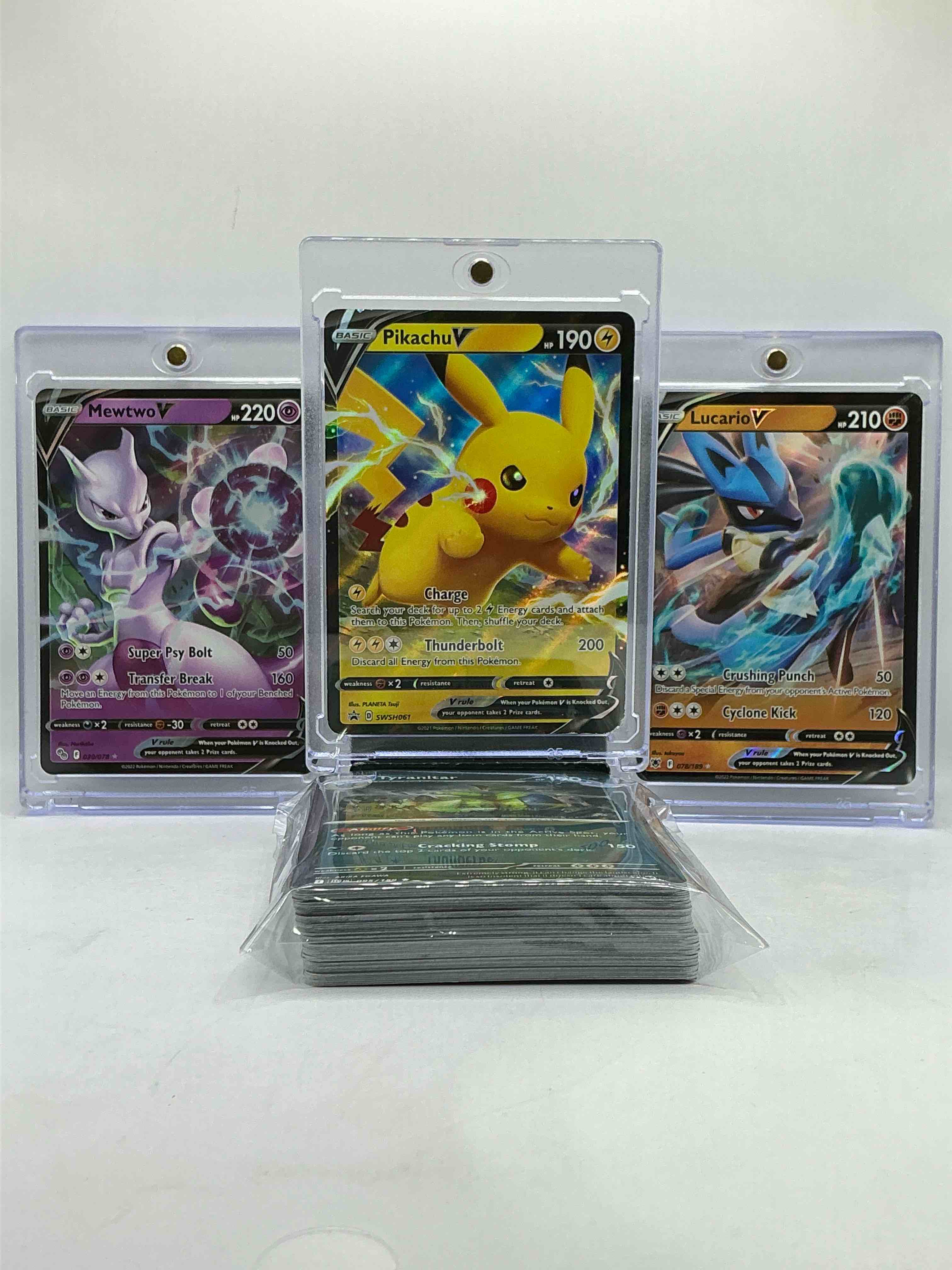 Pokémon Palooza! Pikachu Charge V, Mewtwo Super PSY Bolt V, Lucario Crushing Punch V & More! WOW! Crazy 50 Card Lot Includes Commons, Heroes, Legends, Holos & More! Perfect Time To Collect!