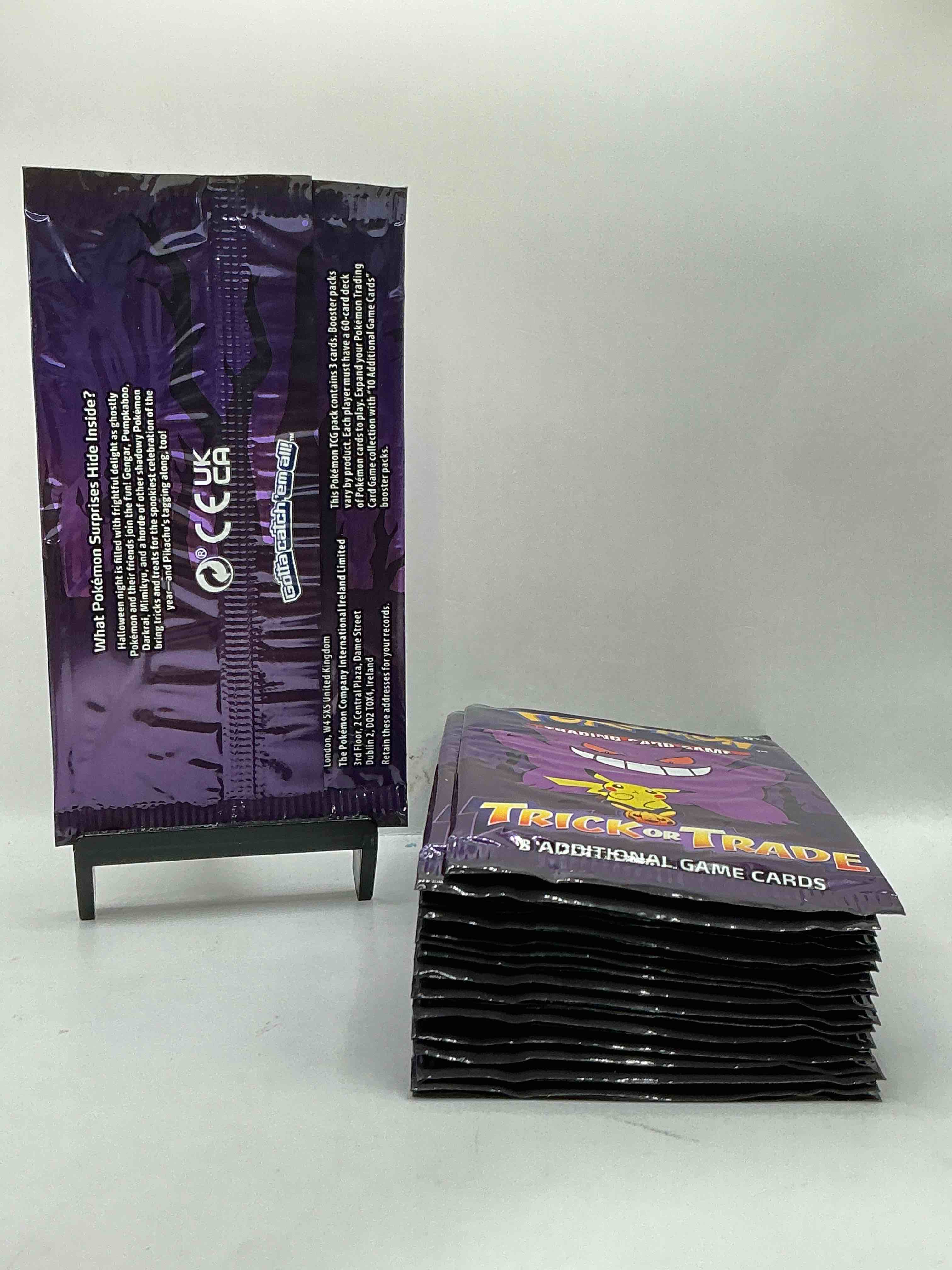 Condition photo showing New/Like New for Pokémon Packs! Spooky Trick Or Trade Unopened Packs! 3 Cards Per Pack, From 2022! Look For Legendary Monsters!