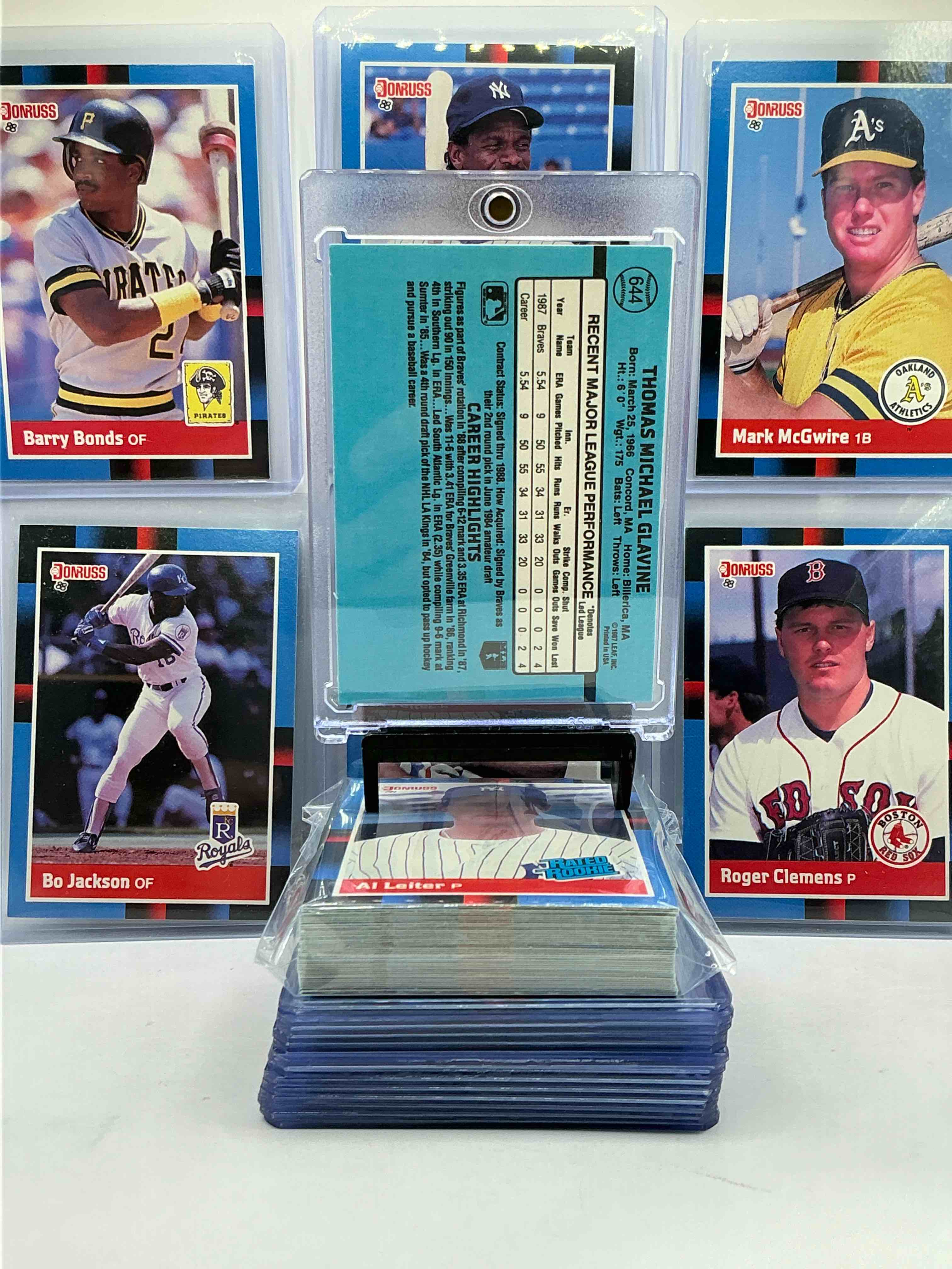 Condition photo showing New/Like New for 1988 Donruss Baseball 50 Card Craziness! Bo Jackson, Barry Bonds, Kirby Puckett, Tom Glavine, Rickey Henderson, Don Mattingly, Cal Ripken, Wade Boggs, Fernando Valenzuela, Nolan Ryan, Roger Clemens & More! The BEST Players From The Time! Super Rare Set With All Of These Stars! 50 Card Craziness! Legends, Heroes & Commons!