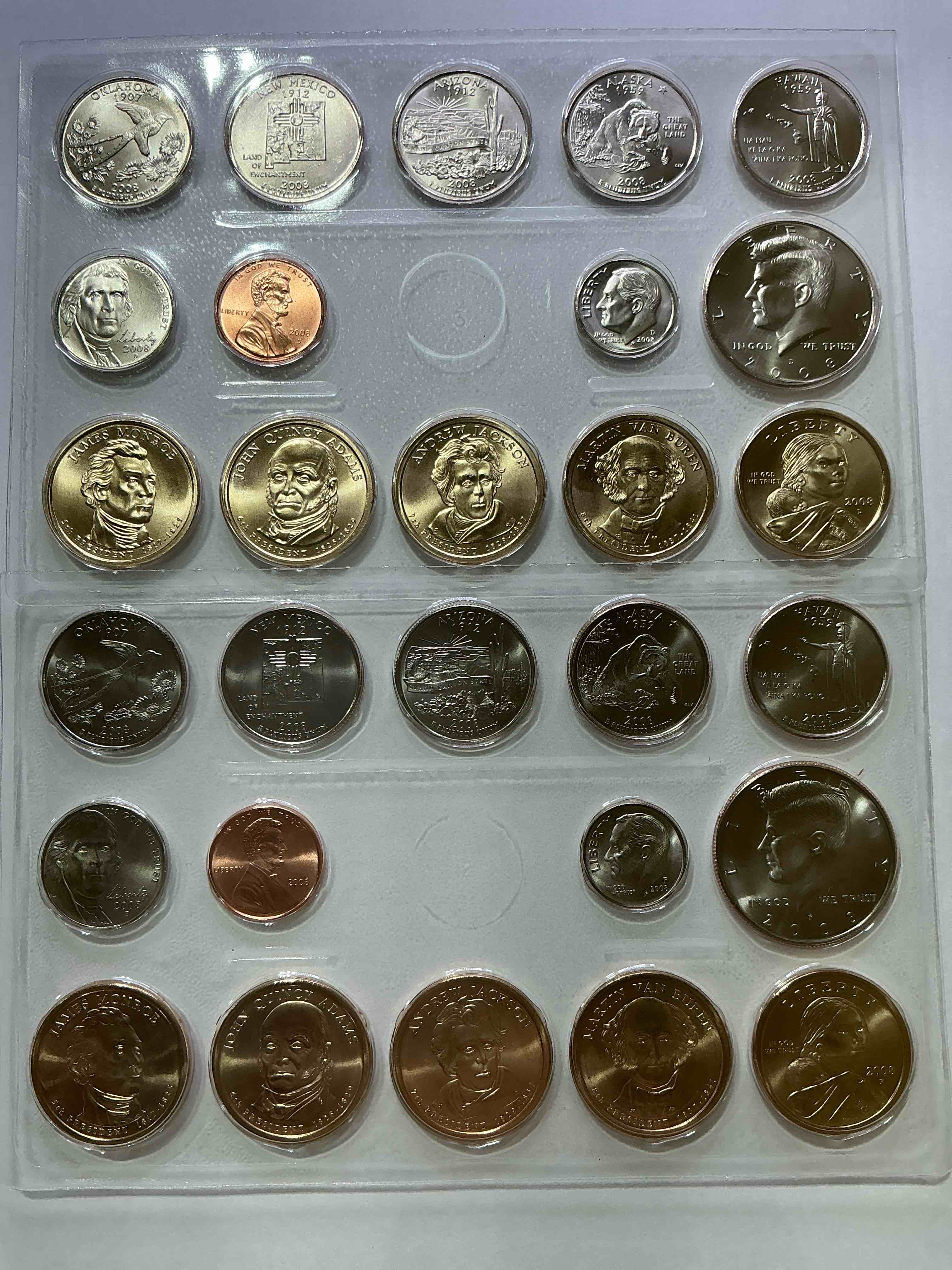 2008 Mint Coins! Uncirculated 28 Coins, Including Sacagawea Dollar Coins, Half Dollars, State Quarters, Dimes, Nickels & Pennies! Insane Mint Coins!