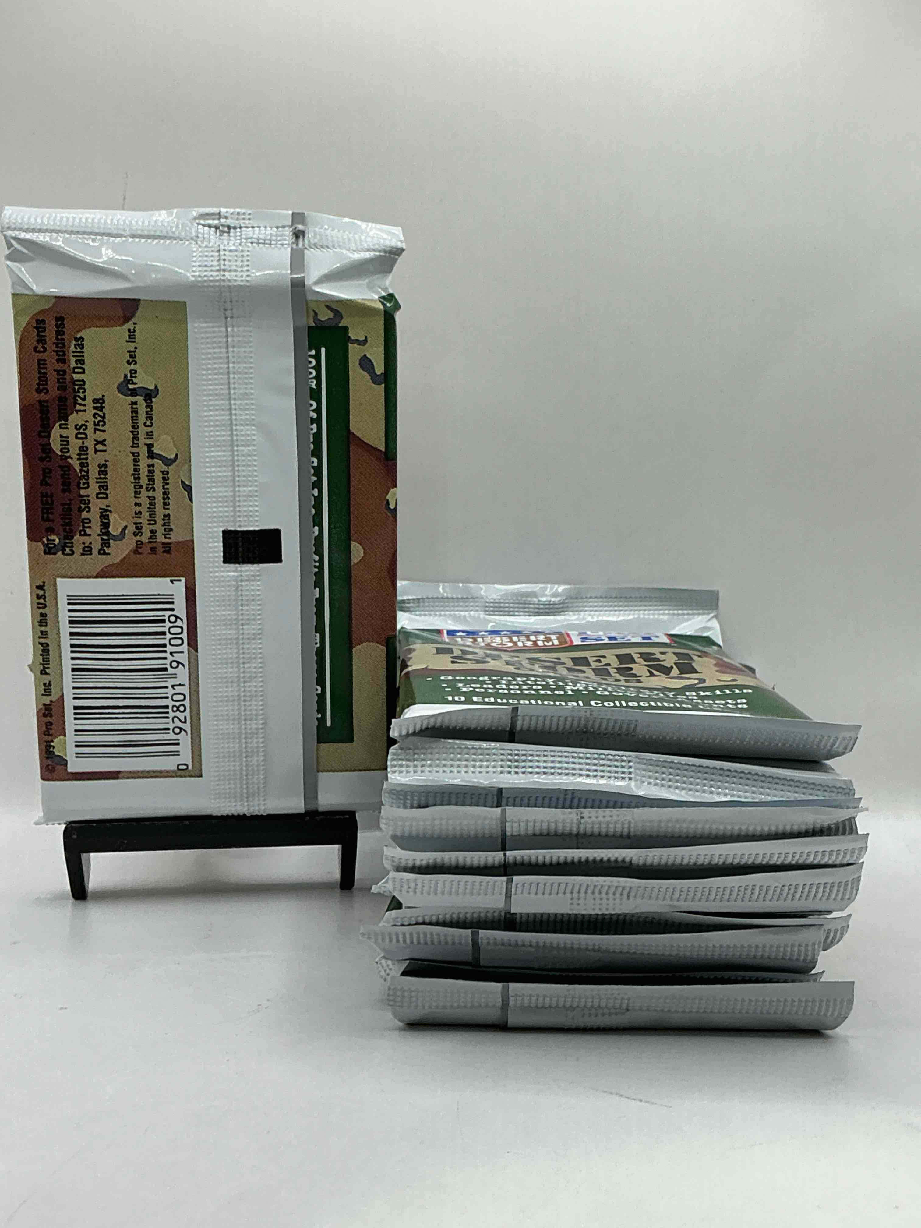 Condition photo showing New/Like New for Calling Veterans! Awesome 1991 Desert Storm Coalition For Peace Unopened Wax Pack, Direct From Original Sealed Retail Case! Great Gift For Veterans!