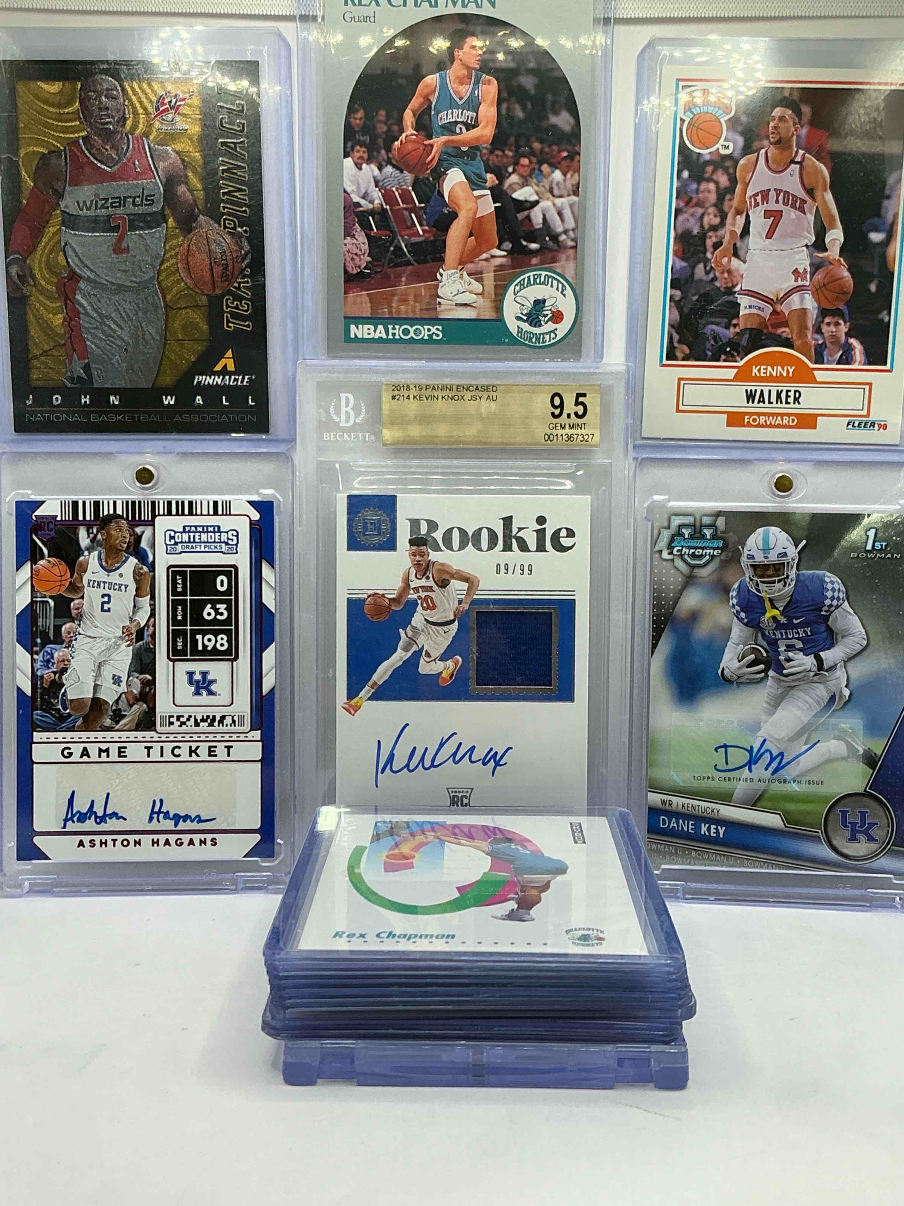 FOUR Autographs! Kentucky Craziness! Sixteen Card Lot! Dane Key Auto, Kevin Knox Auto Gem Mint 9.5 Ashton Hagans & Antione Walker Autos! UK! Kenny Walker, Rex Chapman & More!
