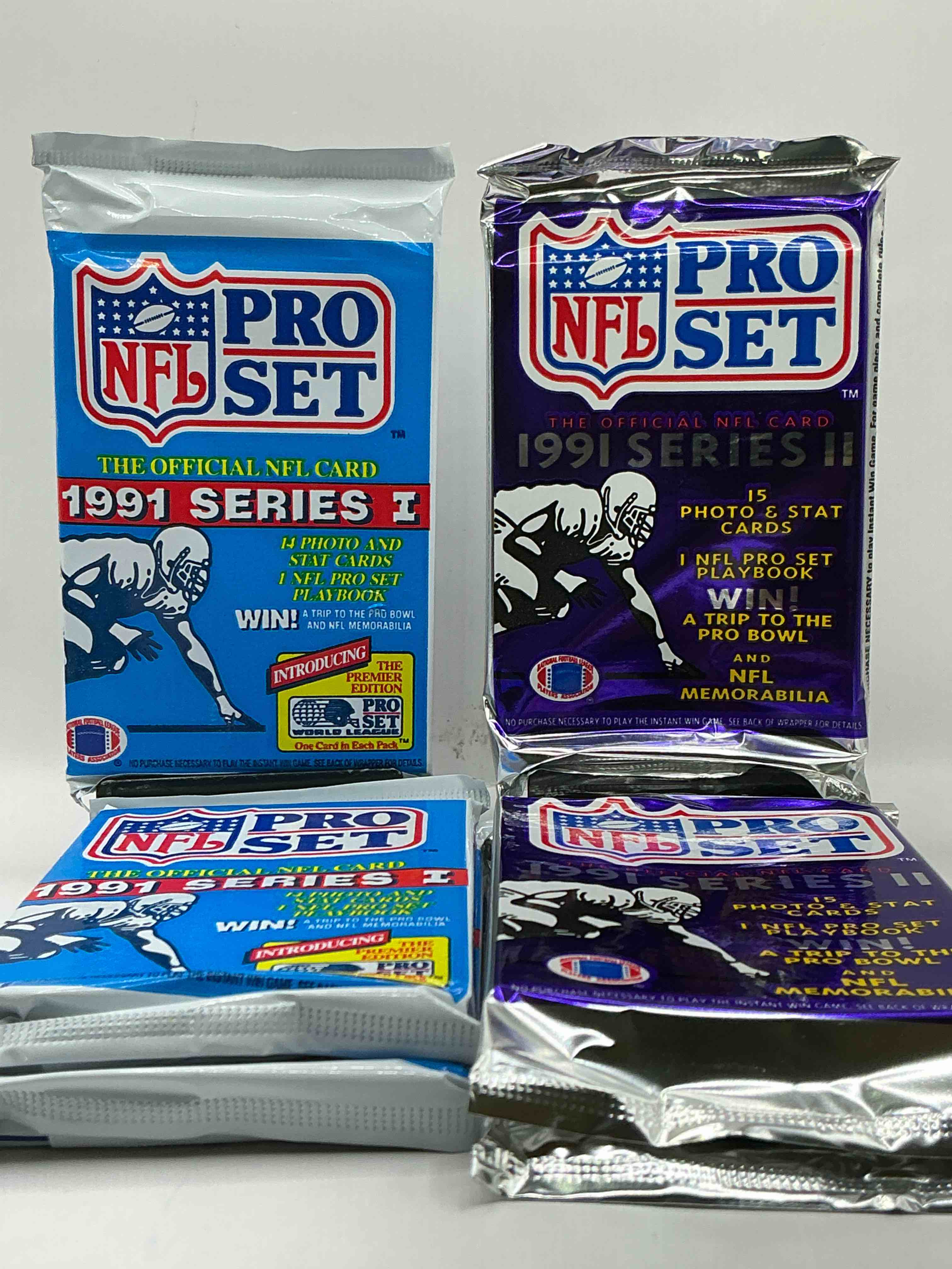 Condition photo showing New/Like New for Wow! 1991 Pro Set Football Sealed Card Pack, Direct From Original Retail Case!Highly Sought After By Collectors As This Year Is Loaded With High Profile Cards!Search For Cards From Barry Sanders, Deion Sanders, Troy Aikman, Michael Irvin & Much More! Getting Hard To Find!