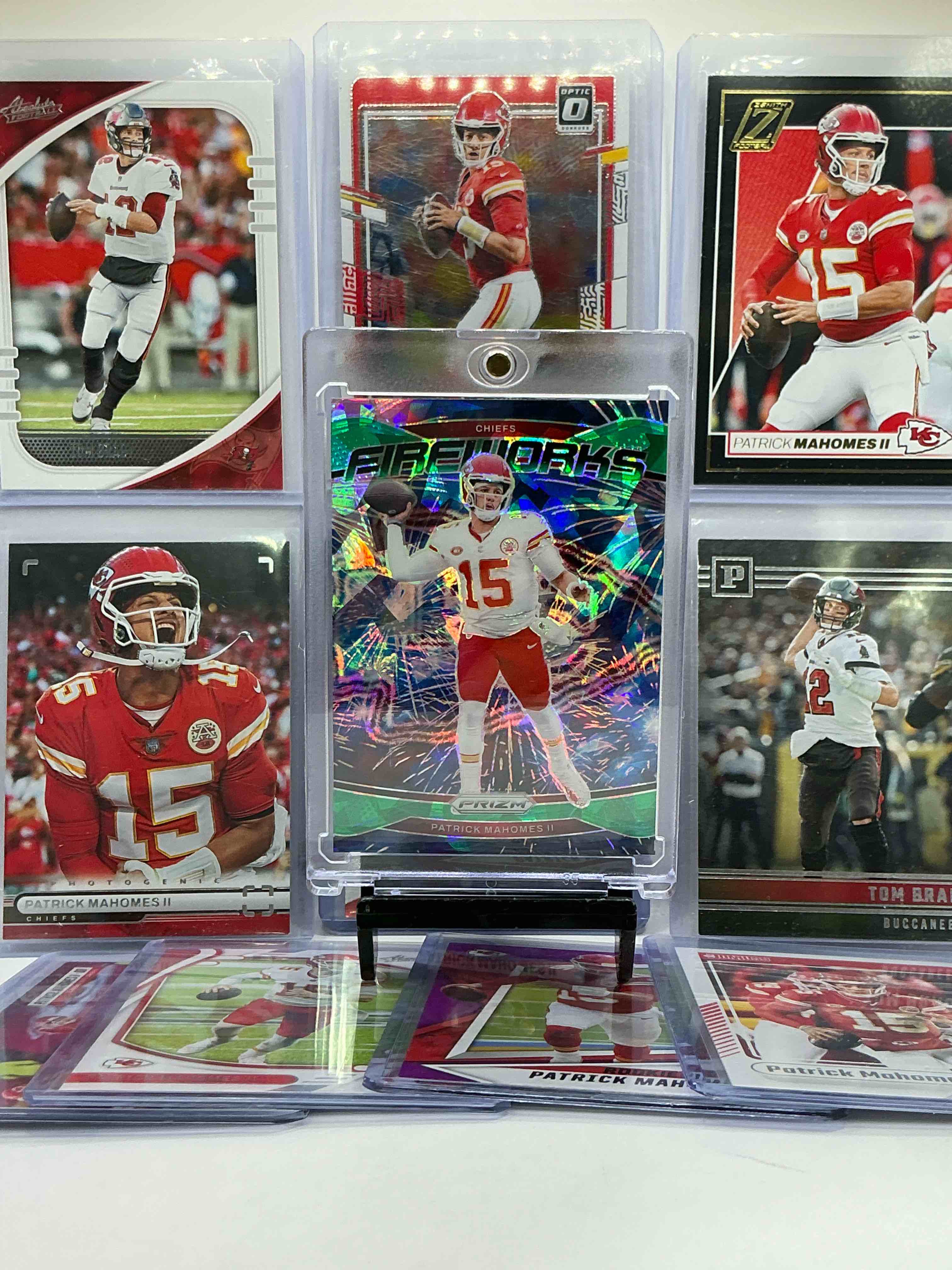 Mahomes & Brady! The GOATS! Patrick Mahomes Cracked Ice Prizm, Tom Brady Panini Card & More! All Different Brands & Styles! Years & More! Crazy Combo!