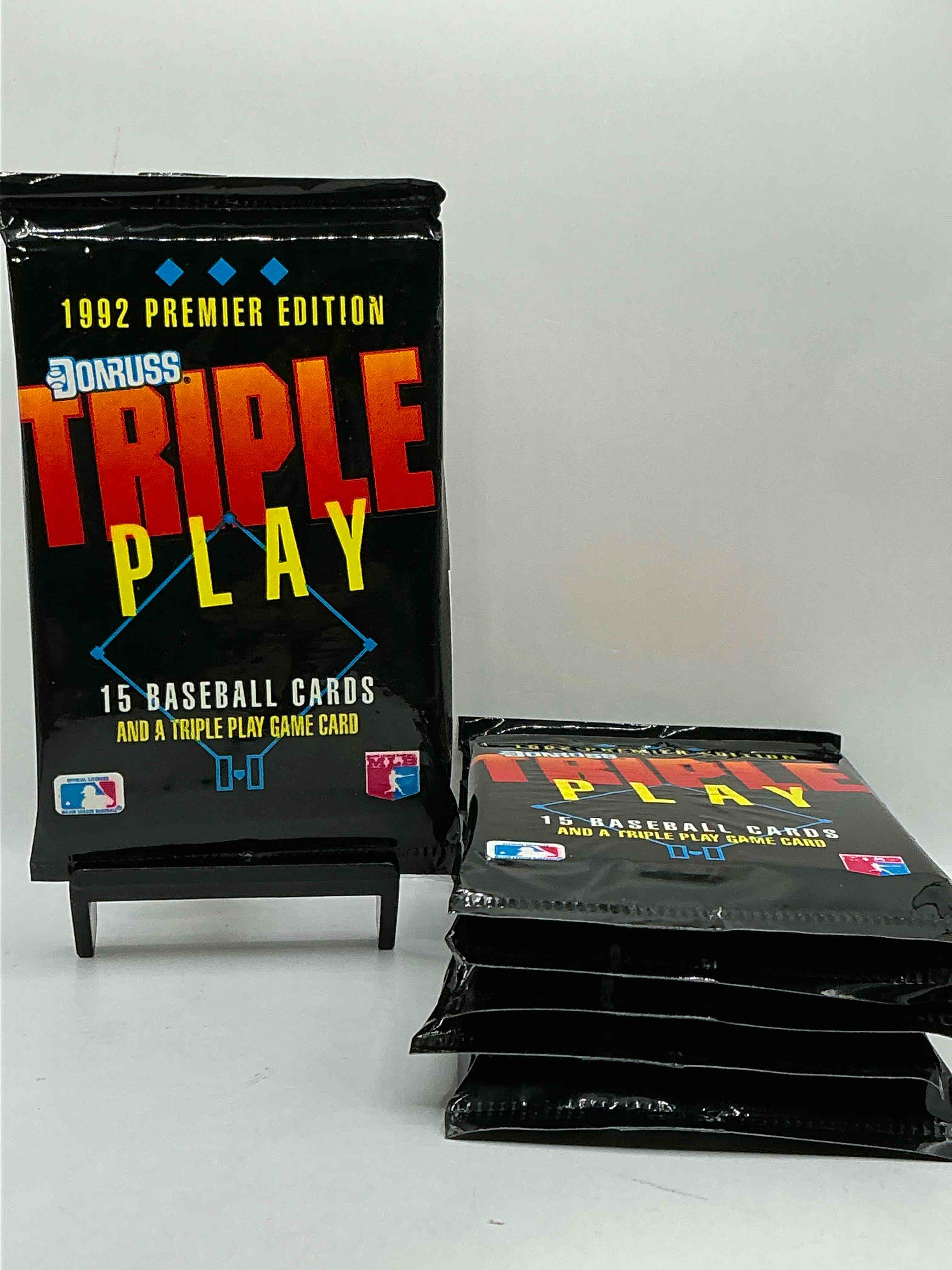 1992 Donruss Triple Play MLB Baseball Card Packs! Look For Randomly Inserted Gallery Of The Stars Cards, Awesome Action, Little Hotshots & Rub Off Game Cards!Along With Griffey Jr, McGwire, Ryan & More! Rare Packs!