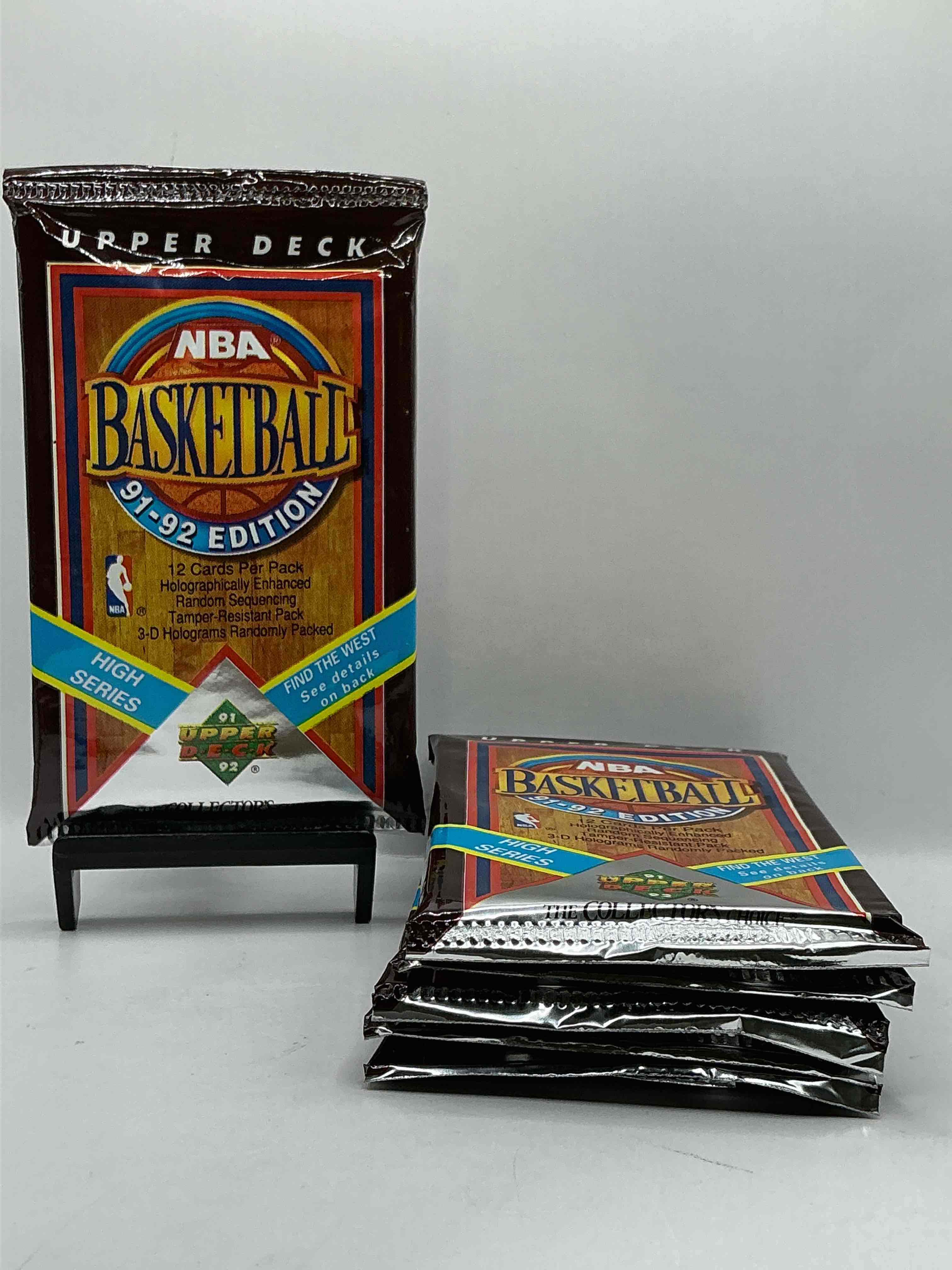 Wow, Find The West! 1991/92 HIGH SERIES Upper Deck NBA Basketball Sealed Pack, Direct From Original Sealed Retail Case! Potential To Find A Jerry West Signature Card Only In This High Series... Super Rare! Also Search For Valuable Michael Jordans & Too Many Great Cards To List! An Awesome Investment In Sports Card Memorabilia! You May Never See These Again, Super Rare!