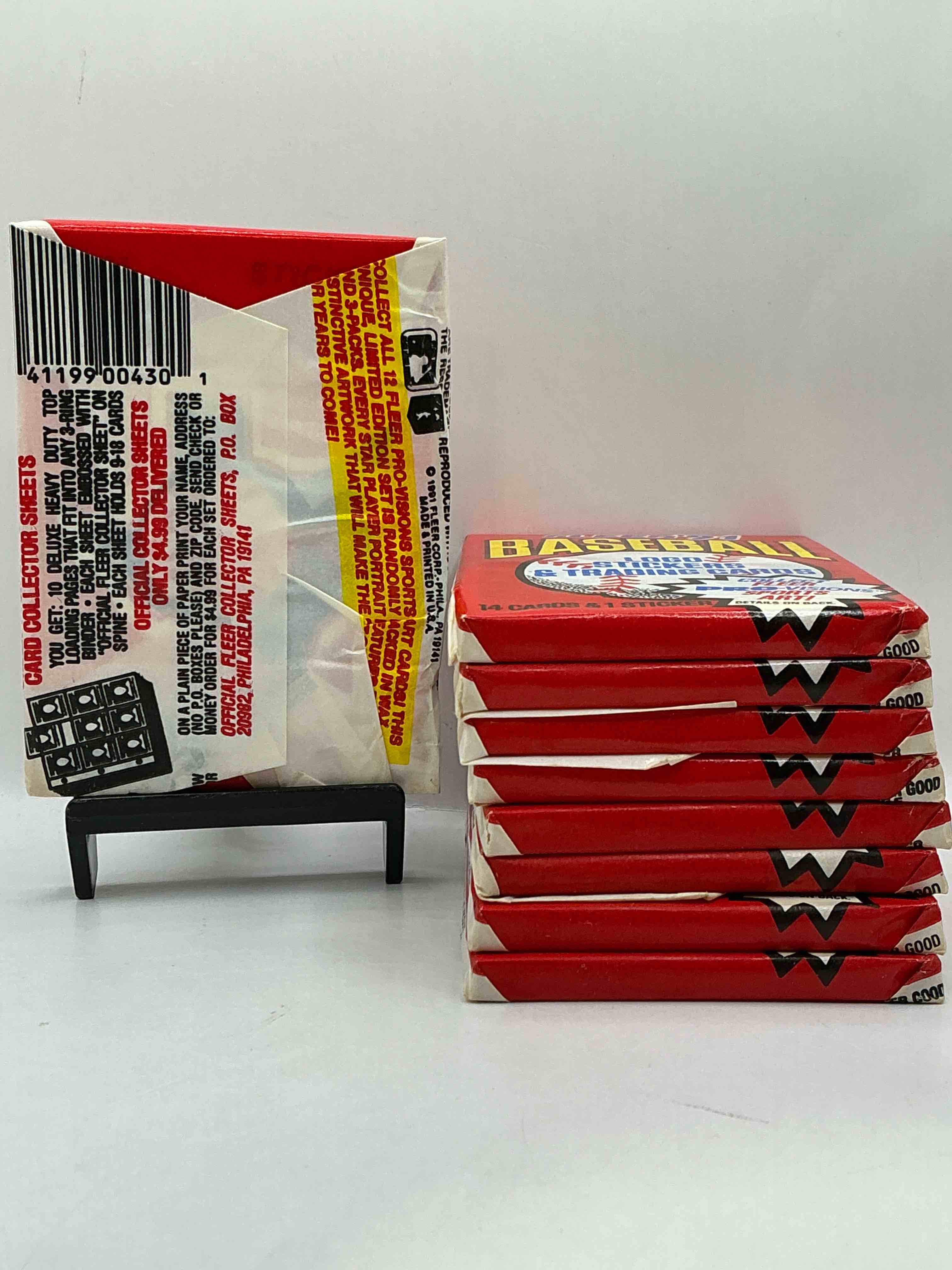 Condition photo showing New/Like New for 1991 Fleer Baseball Unopened Pack, Direct From Original Sealed Retail Case! Search For Griffey Jr. & Barry Bonds "Generation Stars" Combo Card #710 (PSA 10 Value $200), Nolan Ryan, Don Mattingly & So Much More!