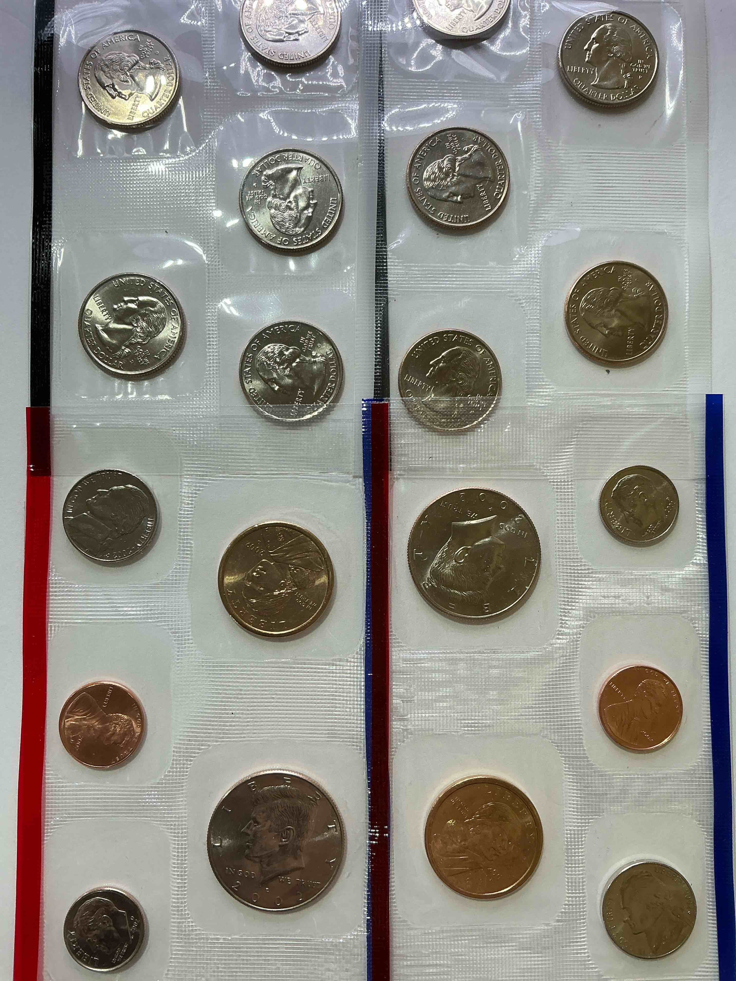 Condition photo showing New/Like New for 2002 Philadelphia & Denver Mint Coins! 20 Coins, Including Sacagawea Dollars, Half Dollars, State Quarters, Nickels, Dimes & Pennies! Wow!