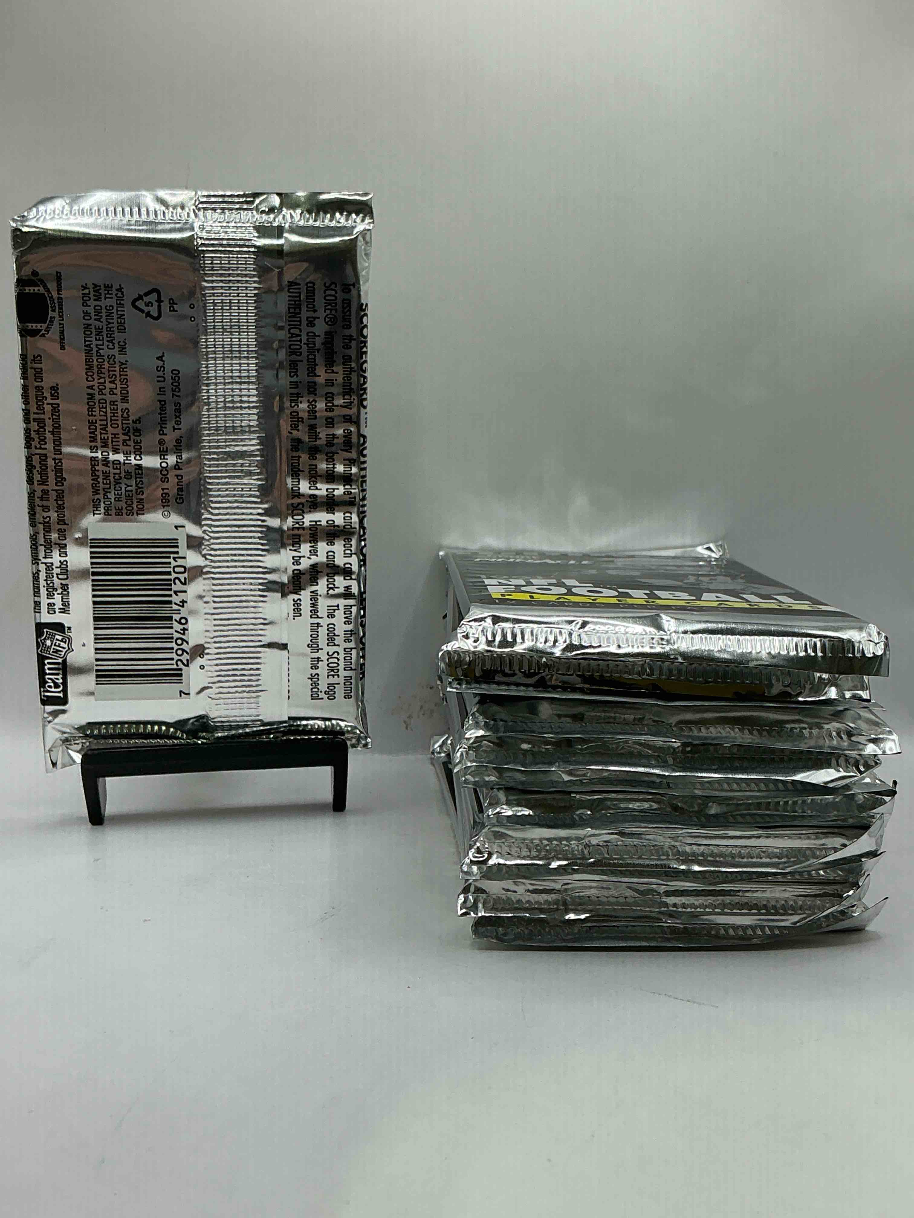 Condition photo showing New/Like New for 1991 Pinnacle Premier Edition Score Unopened Sports Card Packs Direct From Original Box! Search For Valuable Emmitt Smith Cards & Other Stars!