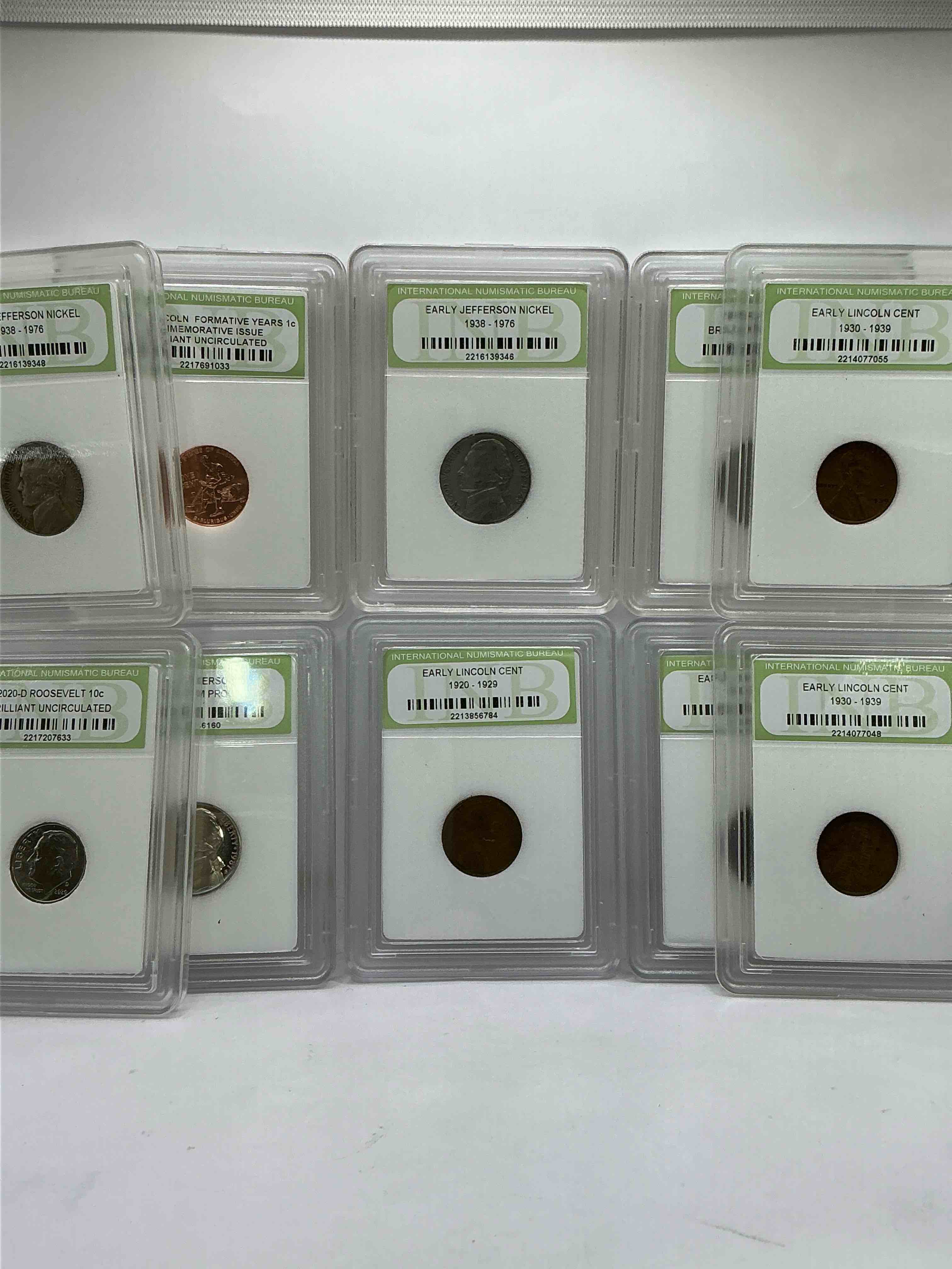 Condition photo showing New/Like New for Collector's Dream! 10 Different Rare, Slabbed U.S. Collector Coins In Certified/Catalogued Protective Slab Cases! A Great Way to Build An Incredible Collection Of Protected, Rare U.S. Coins! Great For The Coin Fan & Collector!
