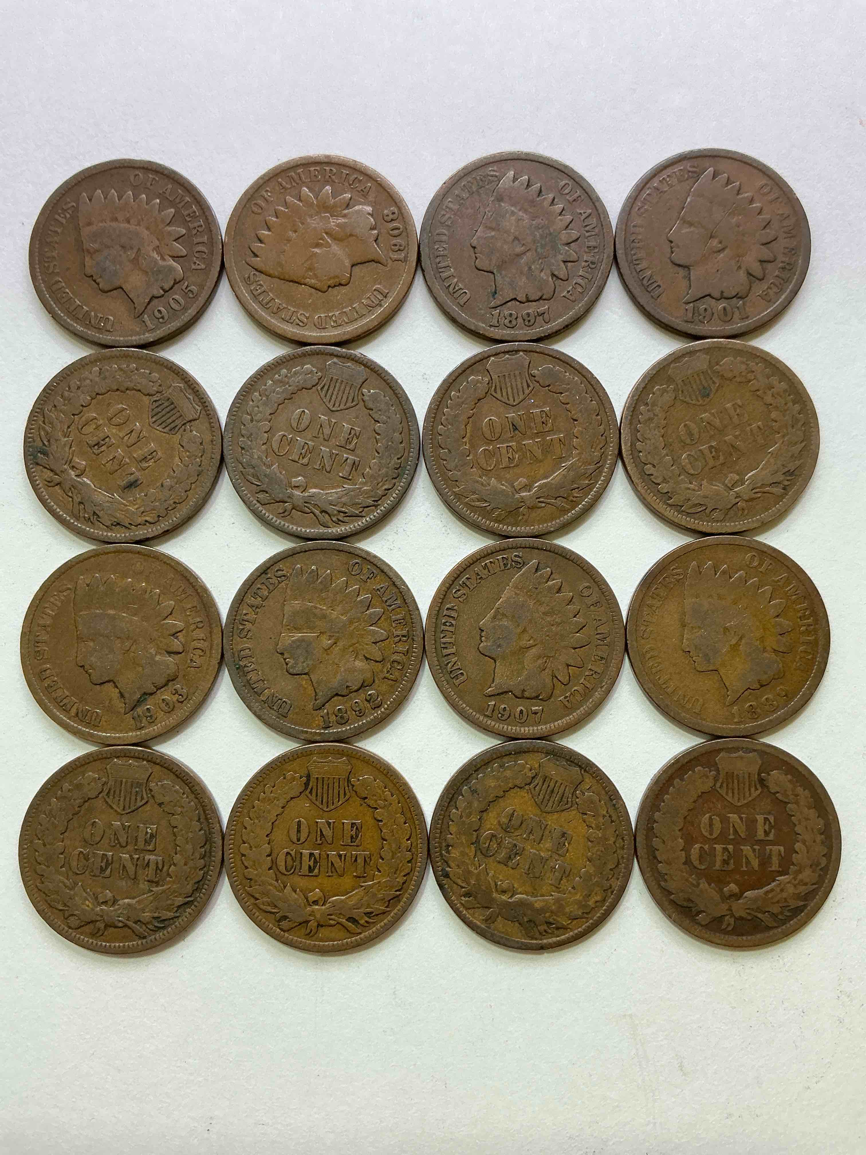 Indian Head Pennies! These Gorgeous U.S. Pennies Were Minted From 1859-1909 & Have Become Serious Collector Items! The "Indian Head" Design Is Actually A Representation Of Lady Liberty Wearing An Indian Headdress. Here Are Beautiful, Well-Kept Examples Representing Many Different Mint Years! Great For Collecting, Investing & Learning History, & Rare With Visible Dates!