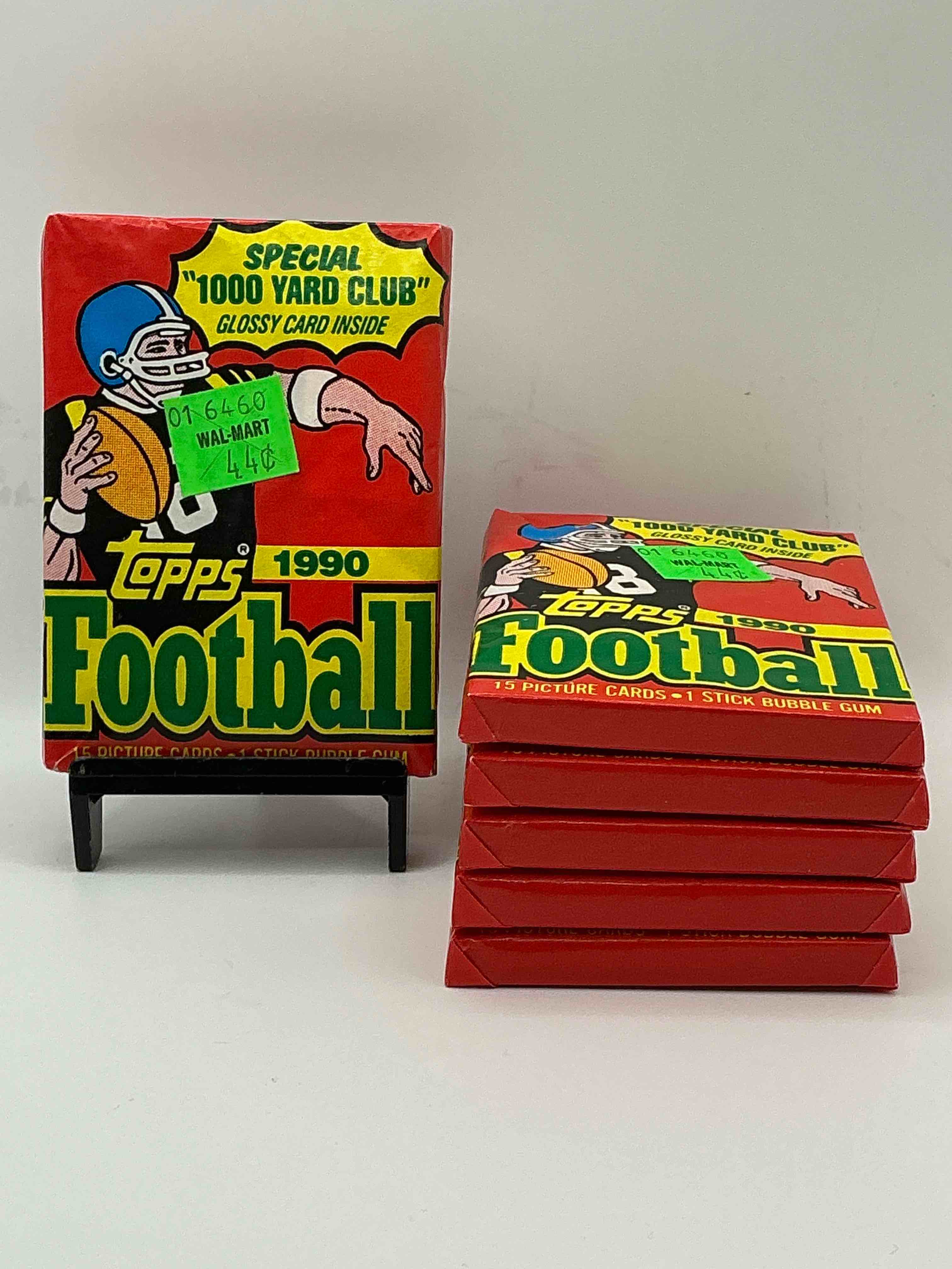 The Last Year Of Football Wax! Joe Montana, Emmitt Smith & Barry Sanders!? 1990 Topps Football Unopened Sports Card Wax Pack, Direct From Original Retail Box! Getting Hard To Find! Search For Early Barry Sanders & Jerry Rice & So Much More!