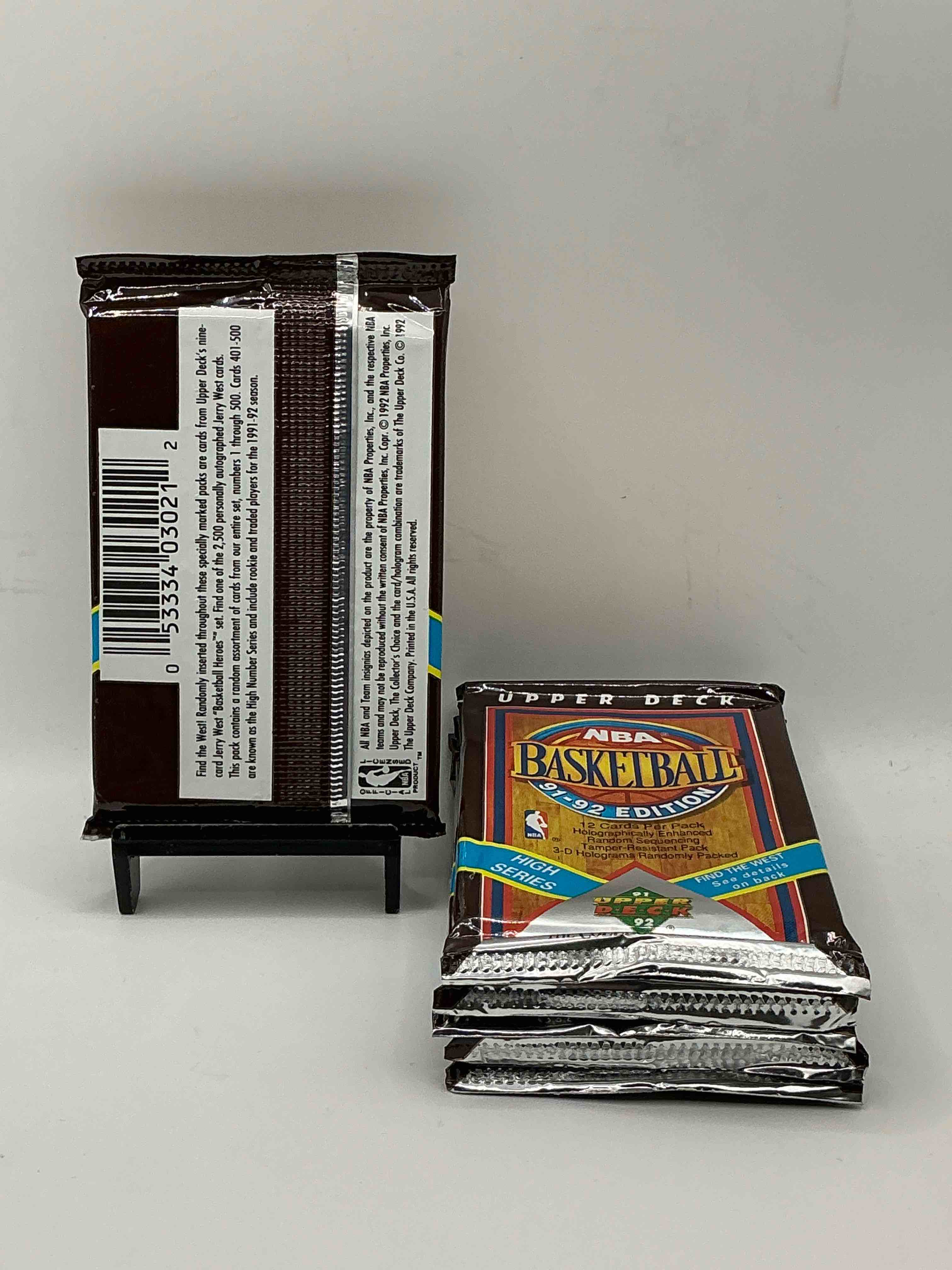 Condition photo showing New/Like New for Wow, Find The West! 1991/92 HIGH SERIES Upper Deck NBA Basketball Sealed Pack, Direct From Original Sealed Retail Case! Potential To Find A Jerry West Signature Card Only In This High Series... Super Rare! Also Search For Valuable Michael Jordans & Too Many Great Cards To List! An Awesome Investment In Sports Card Memorabilia! You May Never See These Again, Super Rare!