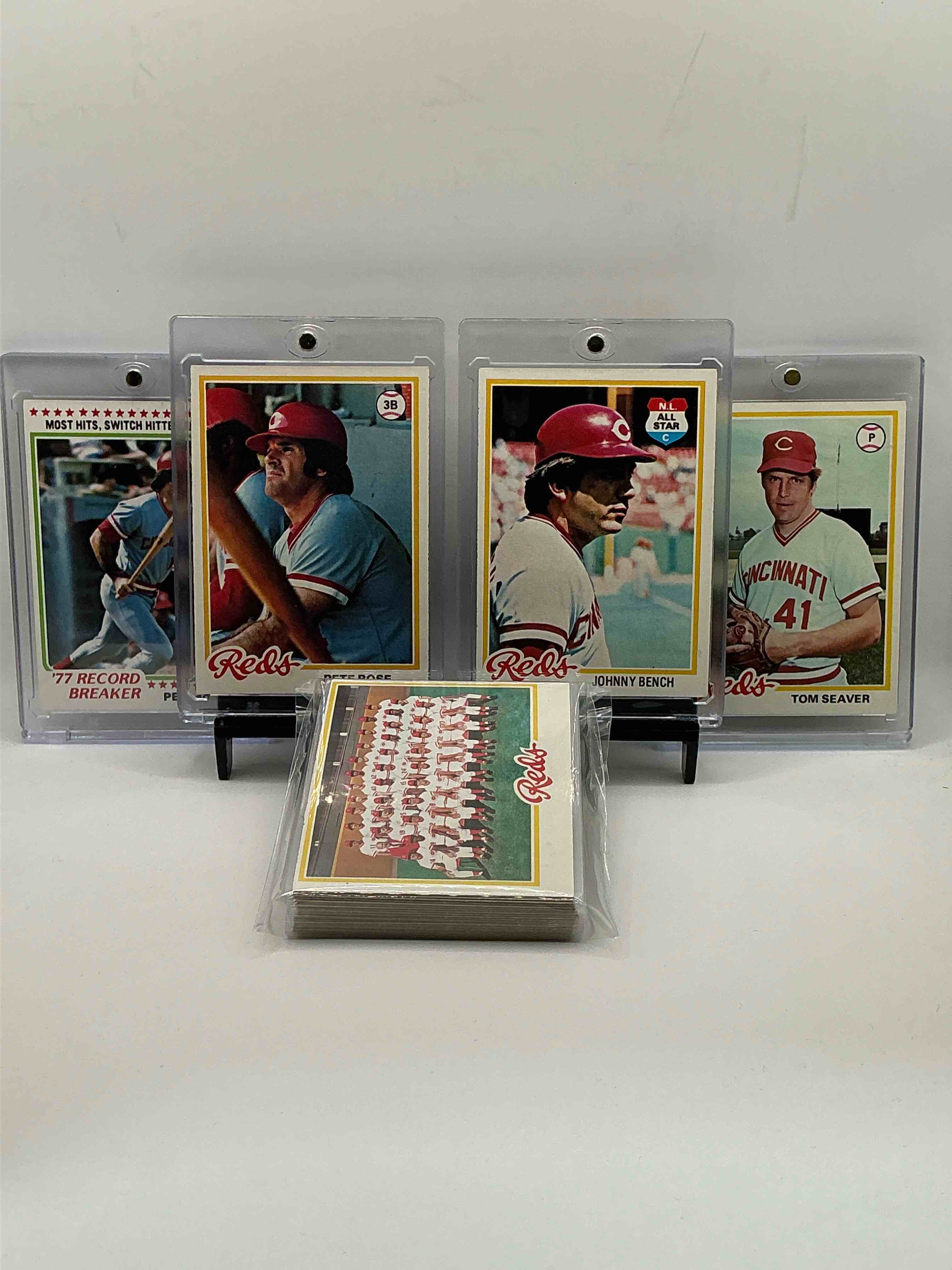 1978 Topps Baseball REDS Complete Set! 27 Card Reds Set, Including Multiple Pete Rose Cards! Legends Like Pete Rose, Johnny Bench, Tom Seaver & So Many More!