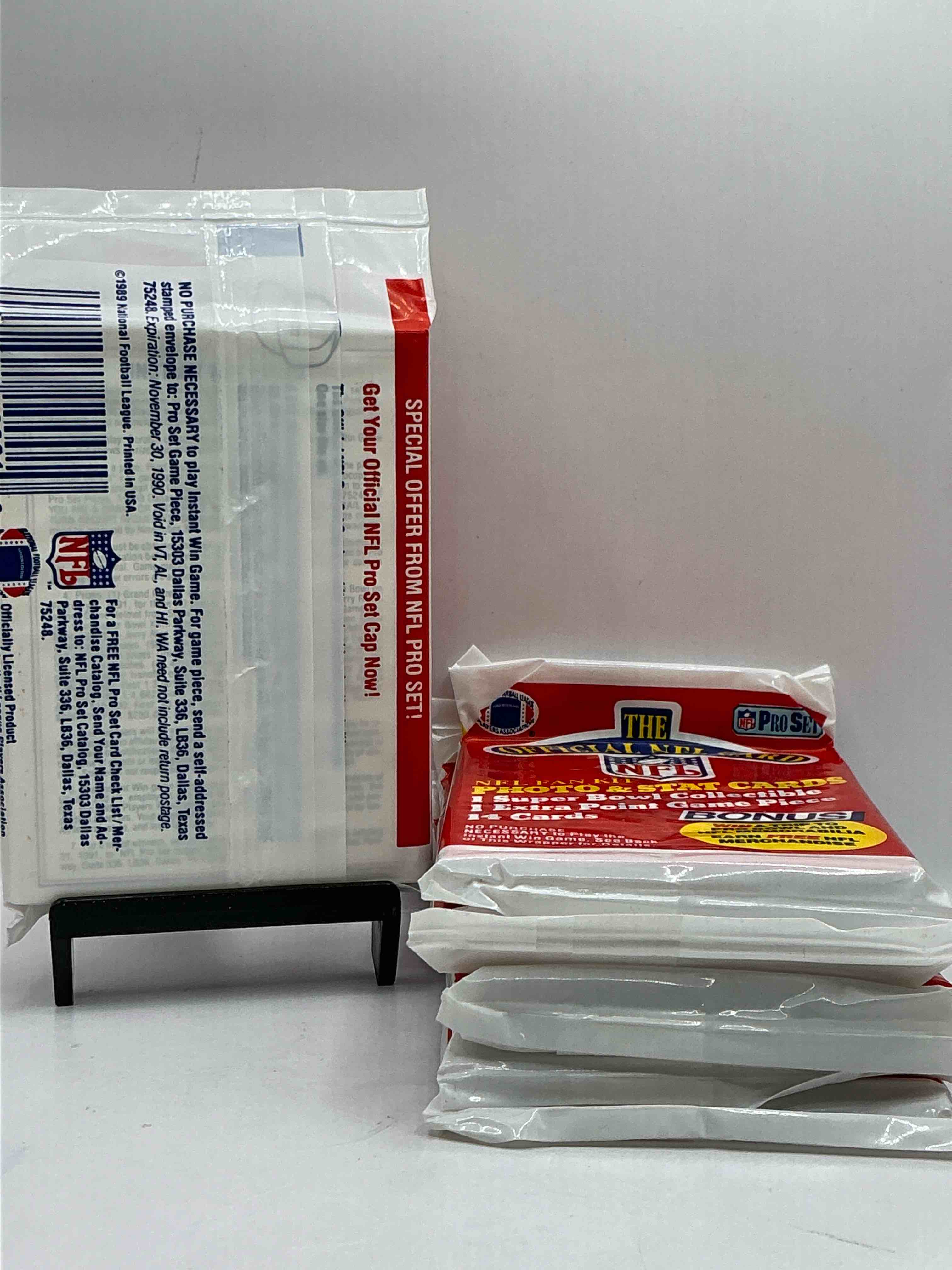 Condition photo showing New/Like New for Loaded! 1989 Pro Set Football Sealed Card Pack, Direct From Original Retail Case!Highly Sought After By Collectors As This Year Is Loaded With High Profile Rookies!Search For Rookie Cards From Barry Sanders, Deion Sanders, Troy Aikman, Michael Irvin & Much More! Getting Hard To Find!