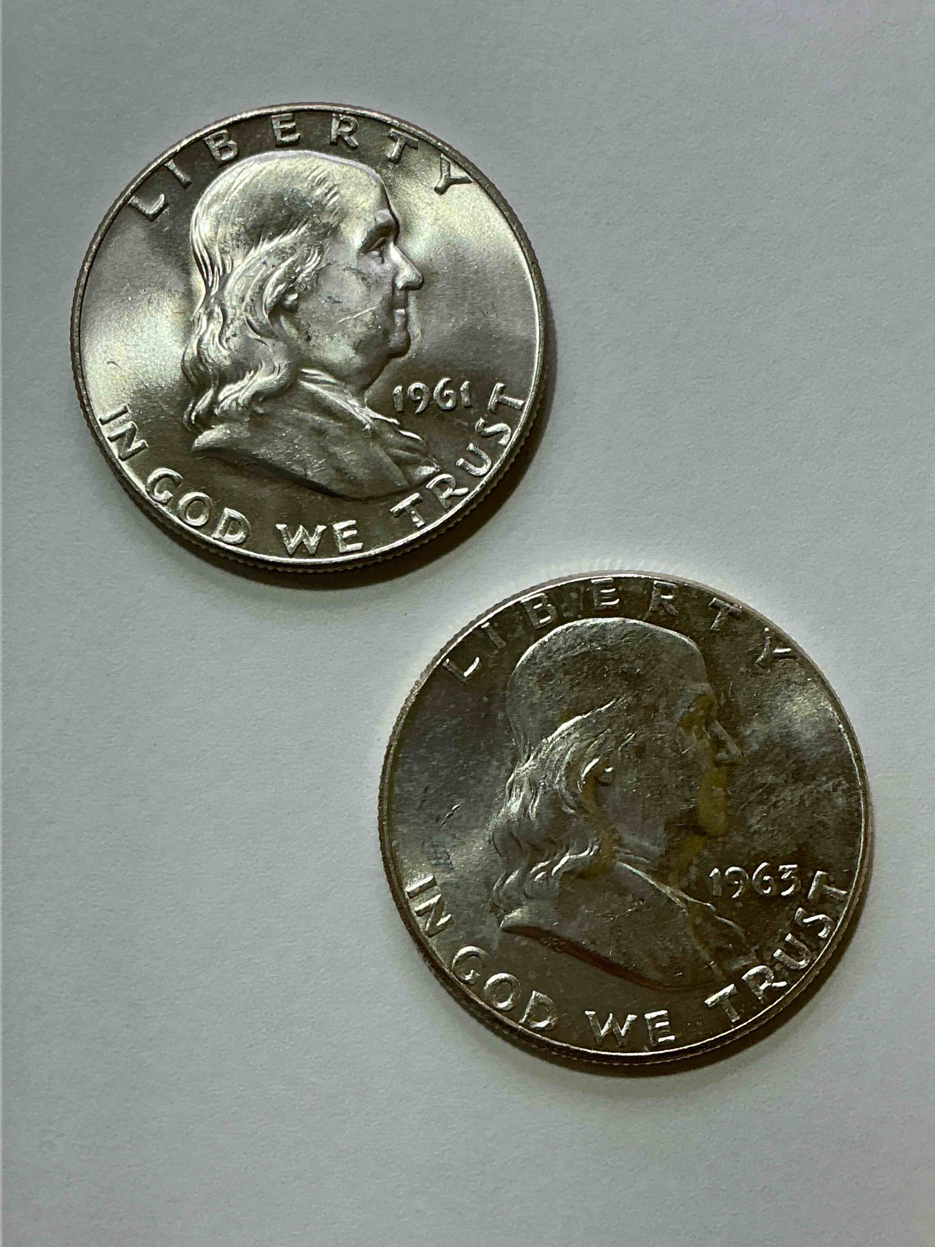 Uncirculated Ben Franklin Silver! Pre 1965 Silver U.S. Half Dollar Coins! Before 1965 American Half Dollars Were Actually Silver, Here Is A Gorgeous Example Of A Rare Ben Franklin Silver Half Dollar. Great Condition & Great For Investing In Precious Metals! These Heavy Half Dollars Were Minted At 90% Silver and 10% Copper, Giving Them A Net Weight Of .36169 Ounces Of Pure Silver Per Coin! Getting Very Rare. Invest & Win!
