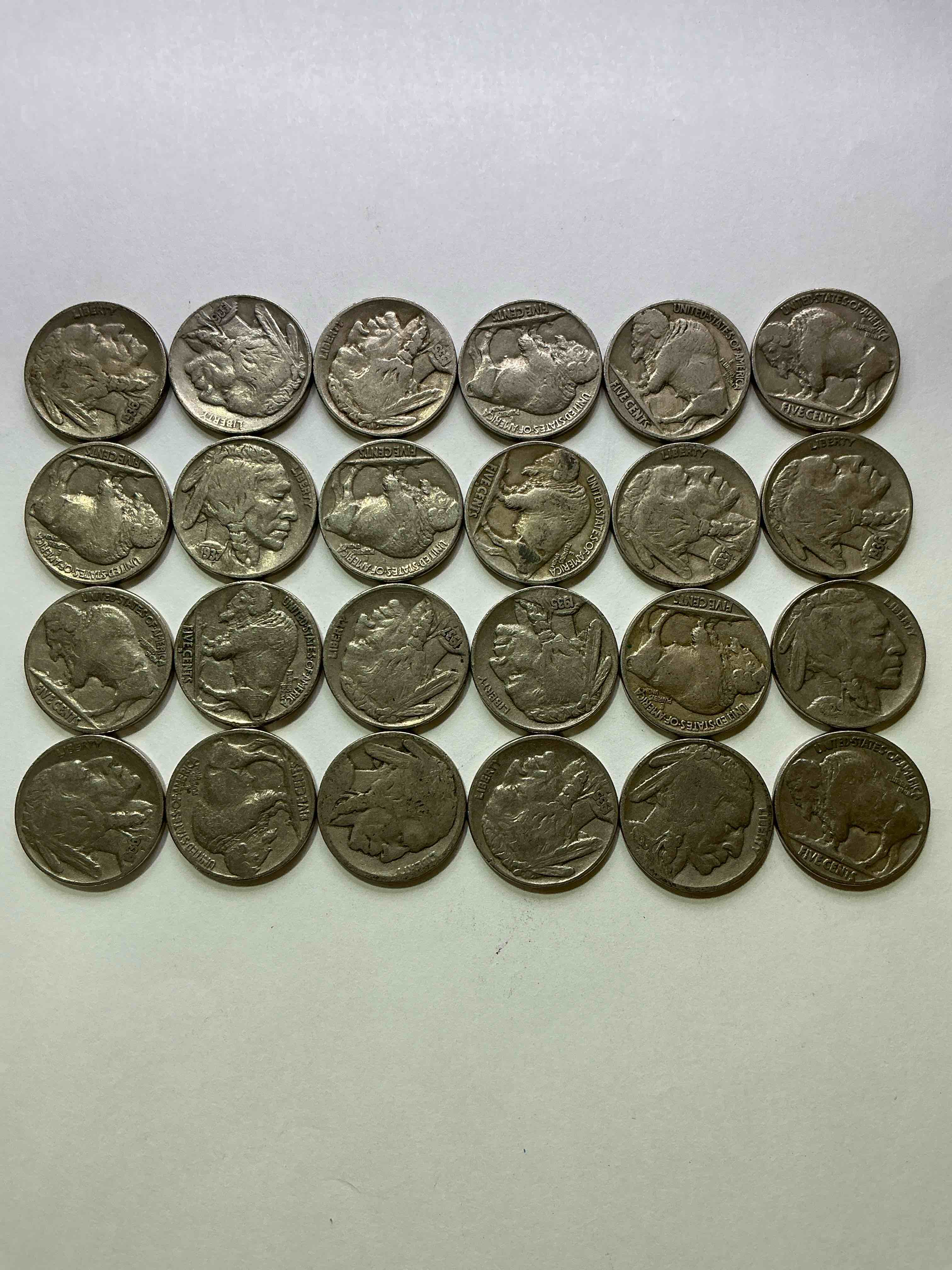 Historic Buffalo Nickels! Indian Head Buffalo Nickels Were Minted From 1913 To 1938 & Have Become A Favorite For Coin Collectors Around The World! Own Pieces Of American History With These Cool Indian Head Buffalo Nickels In Circulated Condition, Most With Visible Dates Which Is Very Rare For Buffalo Nickels!