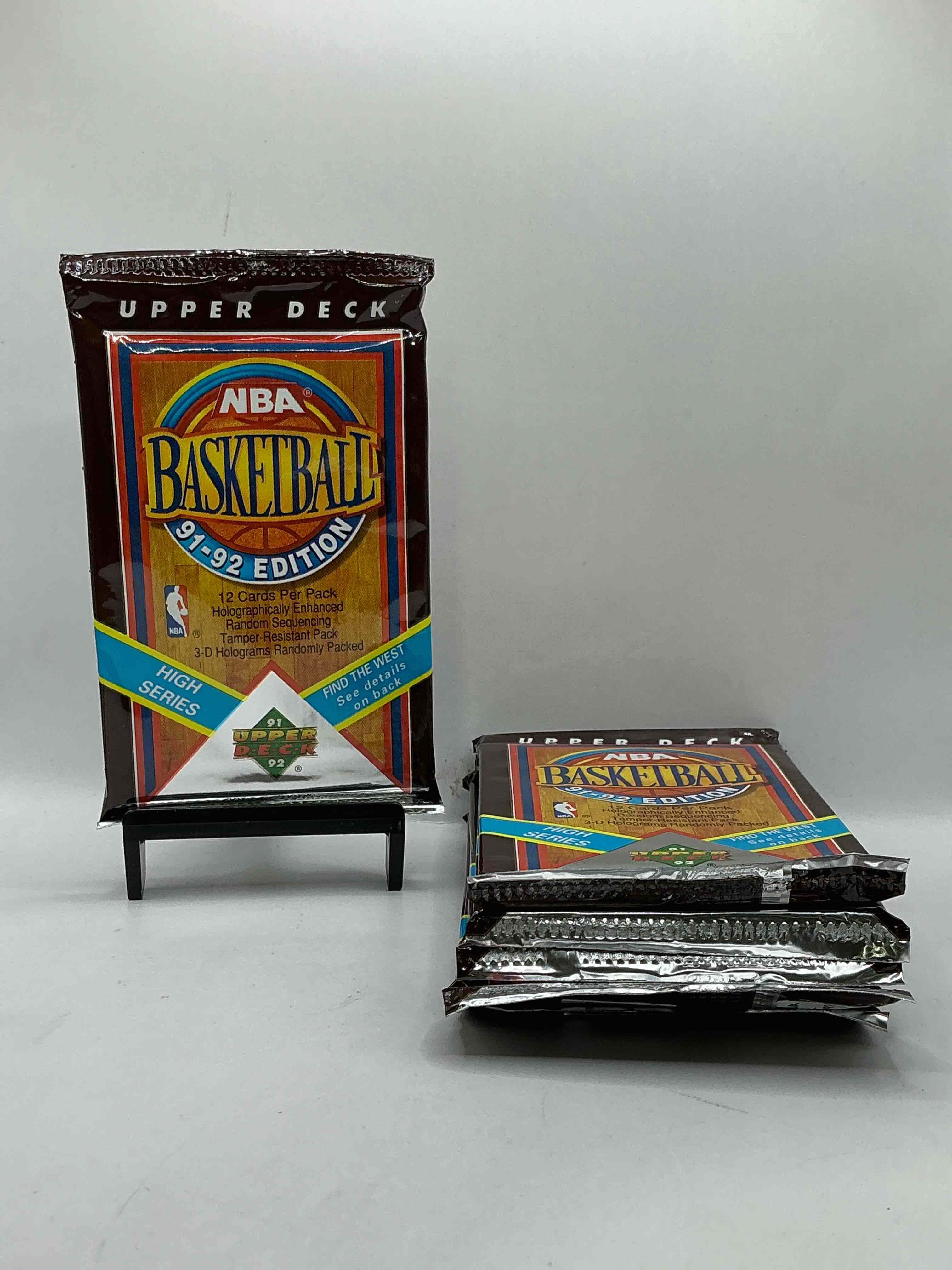 Wow, Find The West! 1991/92 HIGH SERIES Upper Deck NBA Basketball Sealed Pack, Direct From Original Sealed Retail Case! Potential To Find A Jerry West Signature Card Only In This High Series... Super Rare! Also Search For Valuable Michael Jordans & Too Many Great Cards To List! An Awesome Investment In Sports Card Memorabilia! You May Never See These Again, Super Rare!