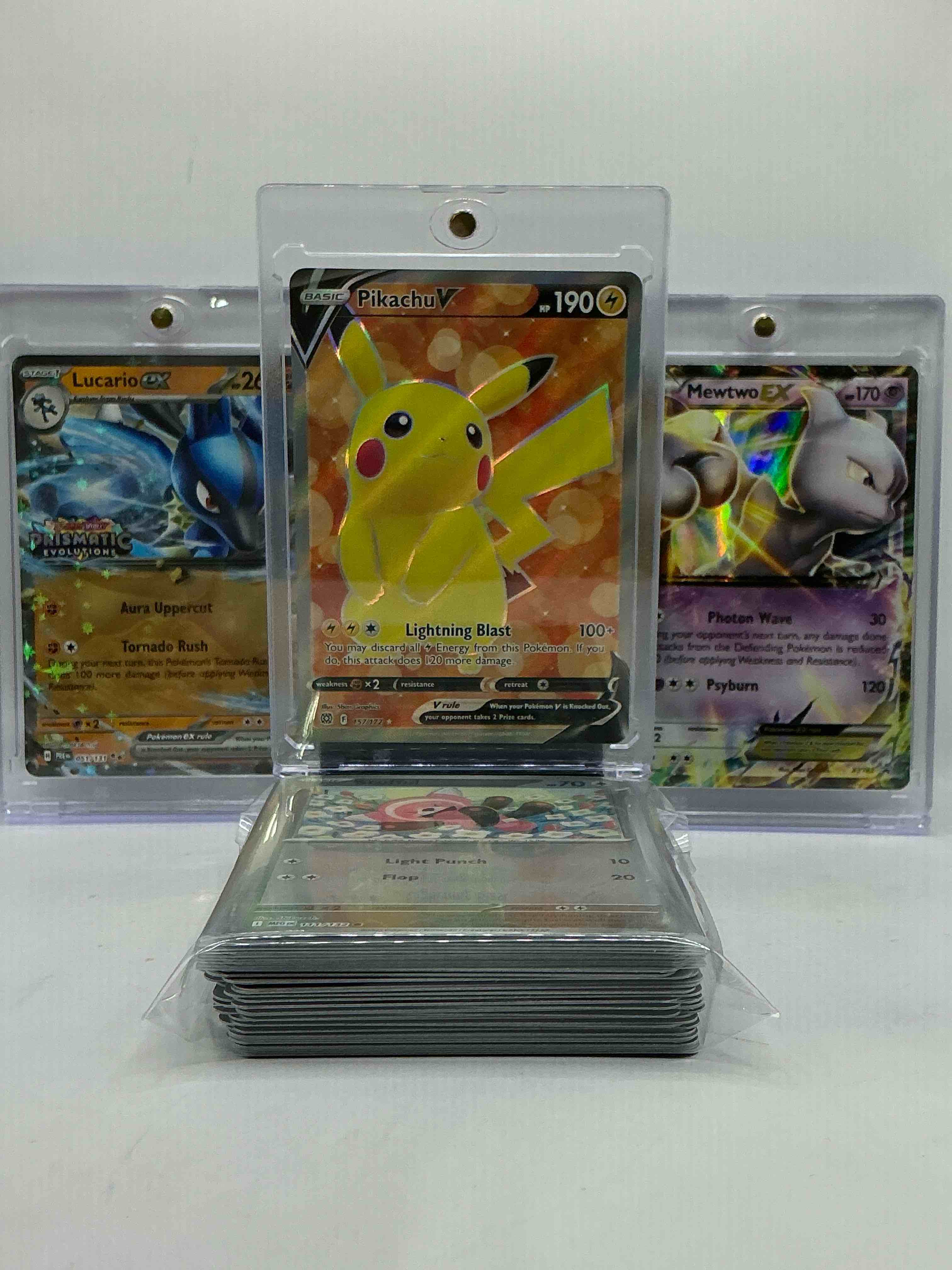 Pikachu V Lightning Bolt, Lucario EX Holo, Mewtwo EX & More! Pokémon Palooza! This 50 Card Pokémon Lot Includes, Commons, Holos, Legends, Heroes, Rare Cards & More! Insane 50 Card Lot!