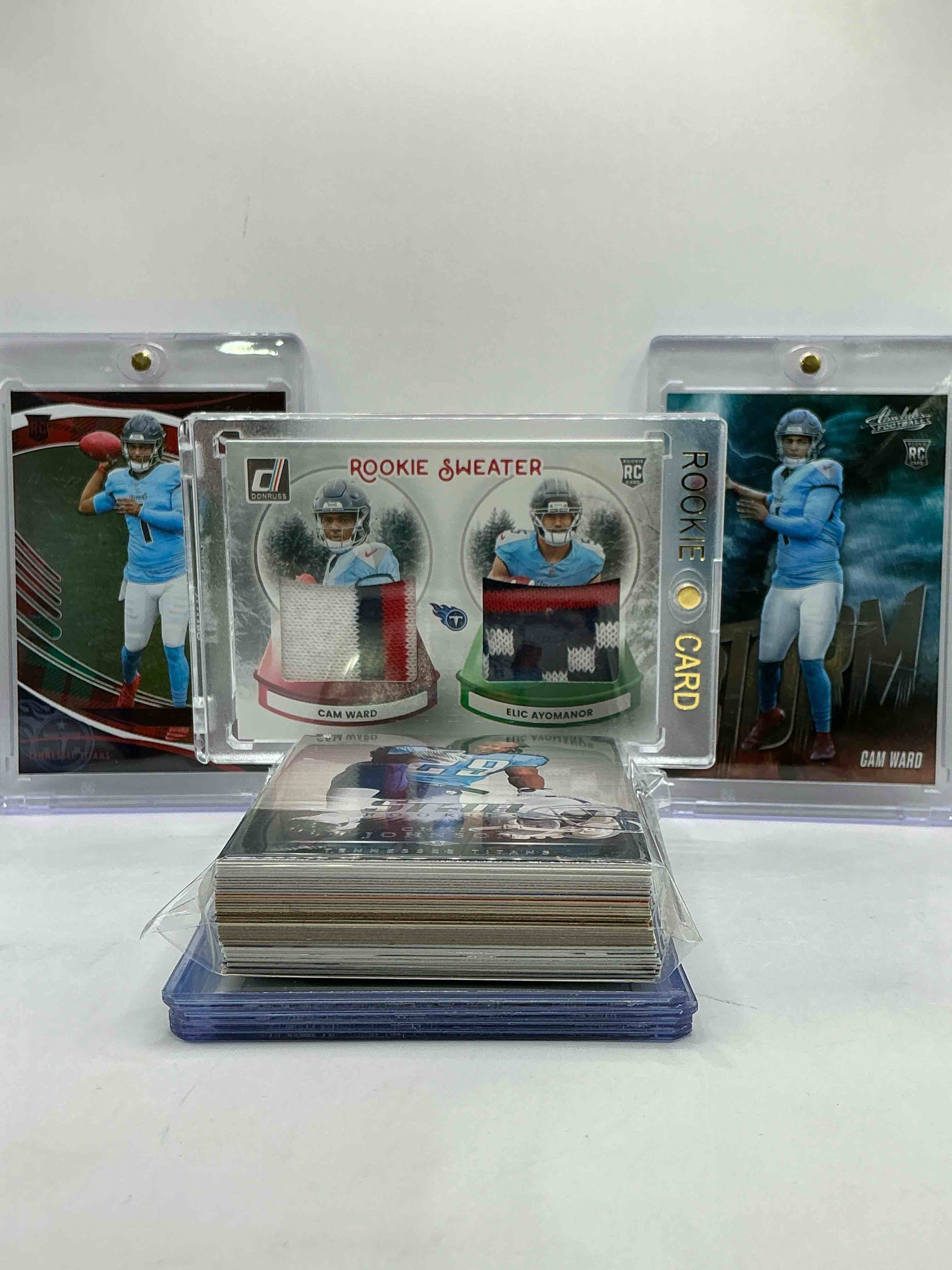 Cam Ward & Eric Ayomanor Rookie Sweater Donruss Rookie Card! Cam Ward Absolute Holiday Edition Rookie & More! Titans Bonanza! Crazy Tennessee Titans Rookies, Stars, Legends, Heroes, Commons, Vintage & New & More!