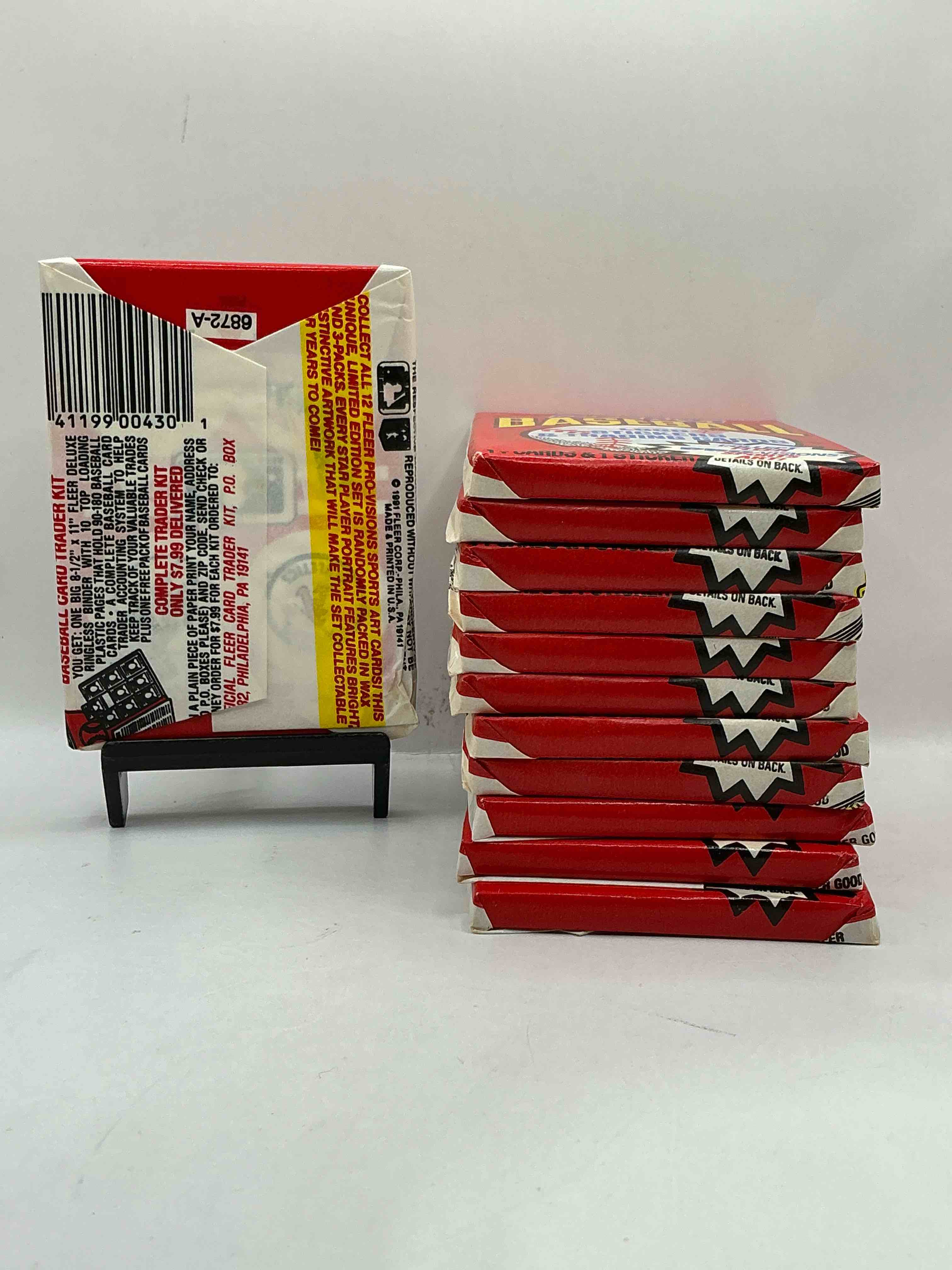 Condition photo showing New/Like New for 1991 Fleer Baseball Unopened Wax Pack, Direct From Original Sealed Retail Case Search For Griffey Jr. & Barry Bonds "Generation Stars" Combo Card #710 (PSA 10 Value $200), Nolan Ryan, Don Mattingly & So Much More!