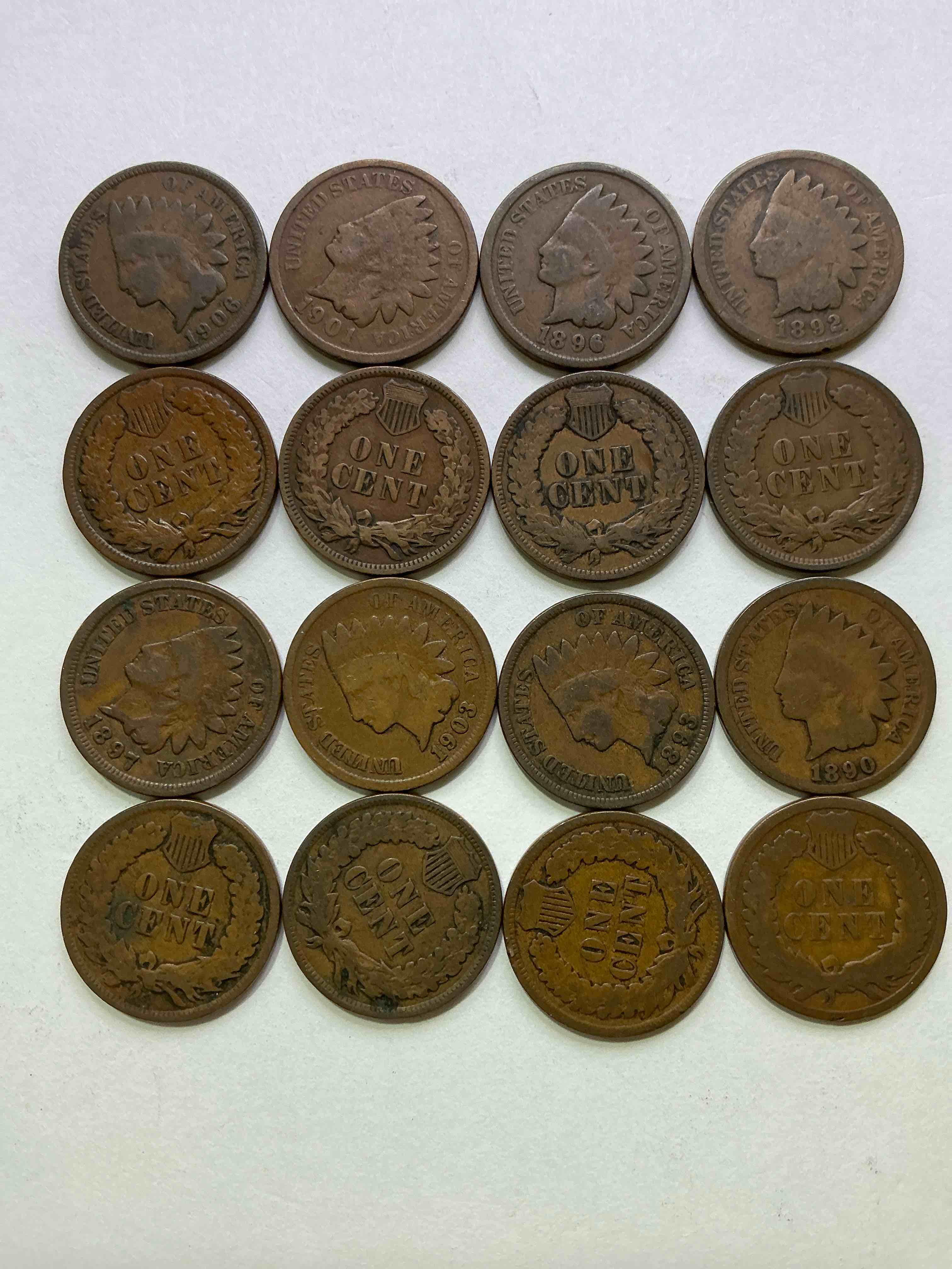 Indian Head Pennies! These Gorgeous U.S. Pennies Were Minted From 1859-1909 & Have Become Serious Collector Items! The "Indian Head" Design Is Actually A Representation Of Lady Liberty Wearing An Indian Headdress. Here Are Beautiful, Well-Kept Examples Representing Many Different Mint Years! Great For Collecting, Investing & Learning History, & Rare With Visible Dates!