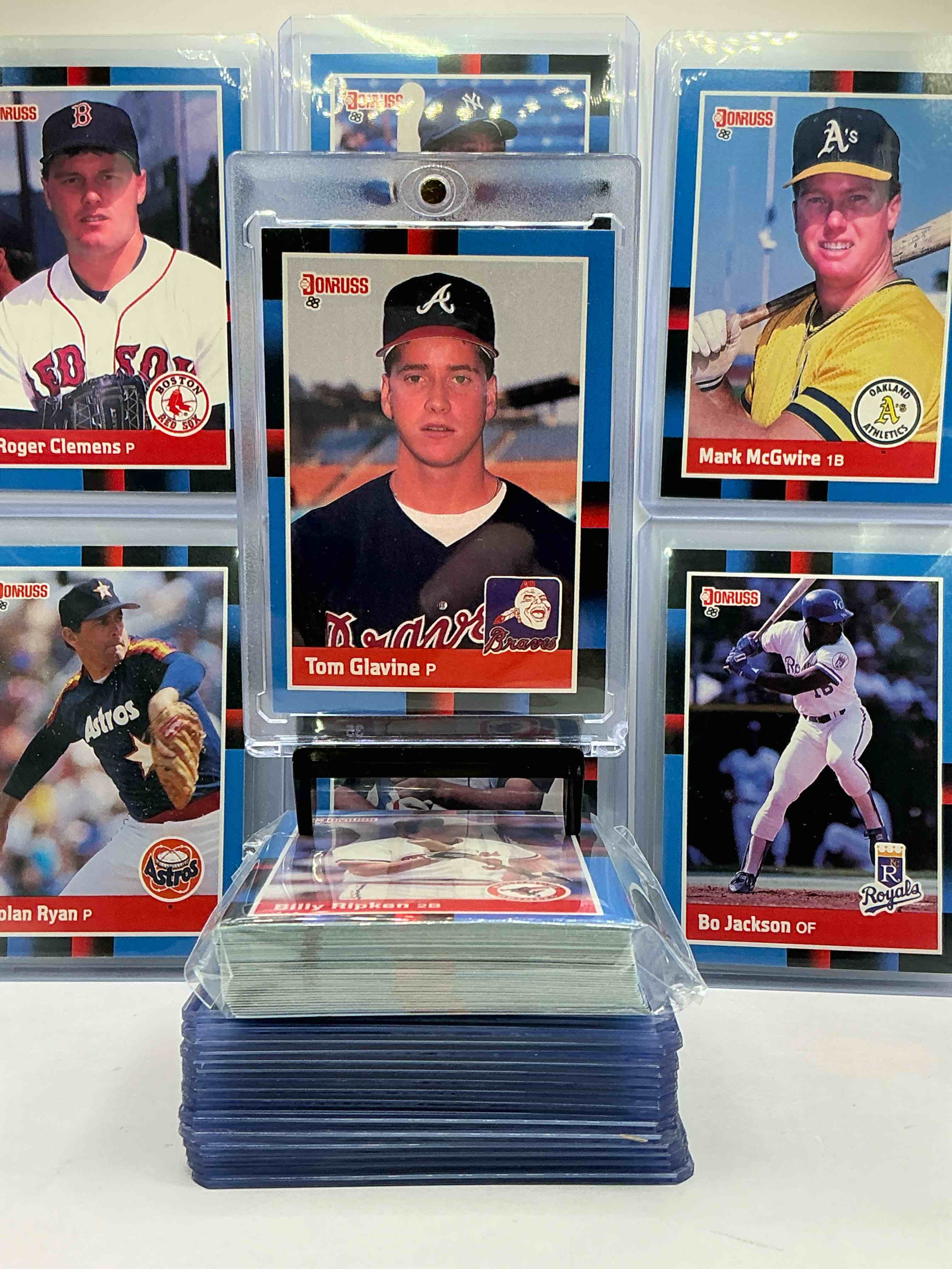 1988 Donruss Baseball 50 Card Craziness! Bo Jackson, Barry Bonds, Kirby Puckett, Tom Glavine, Rickey Henderson, Don Mattingly, Cal Ripken, Wade Boggs, Fernando Valenzuela, Nolan Ryan, Roger Clemens & More! The BEST Players From The Time! Super Rare Set With All Of These Stars! 50 Card Craziness! Legends, Heroes & Commons!