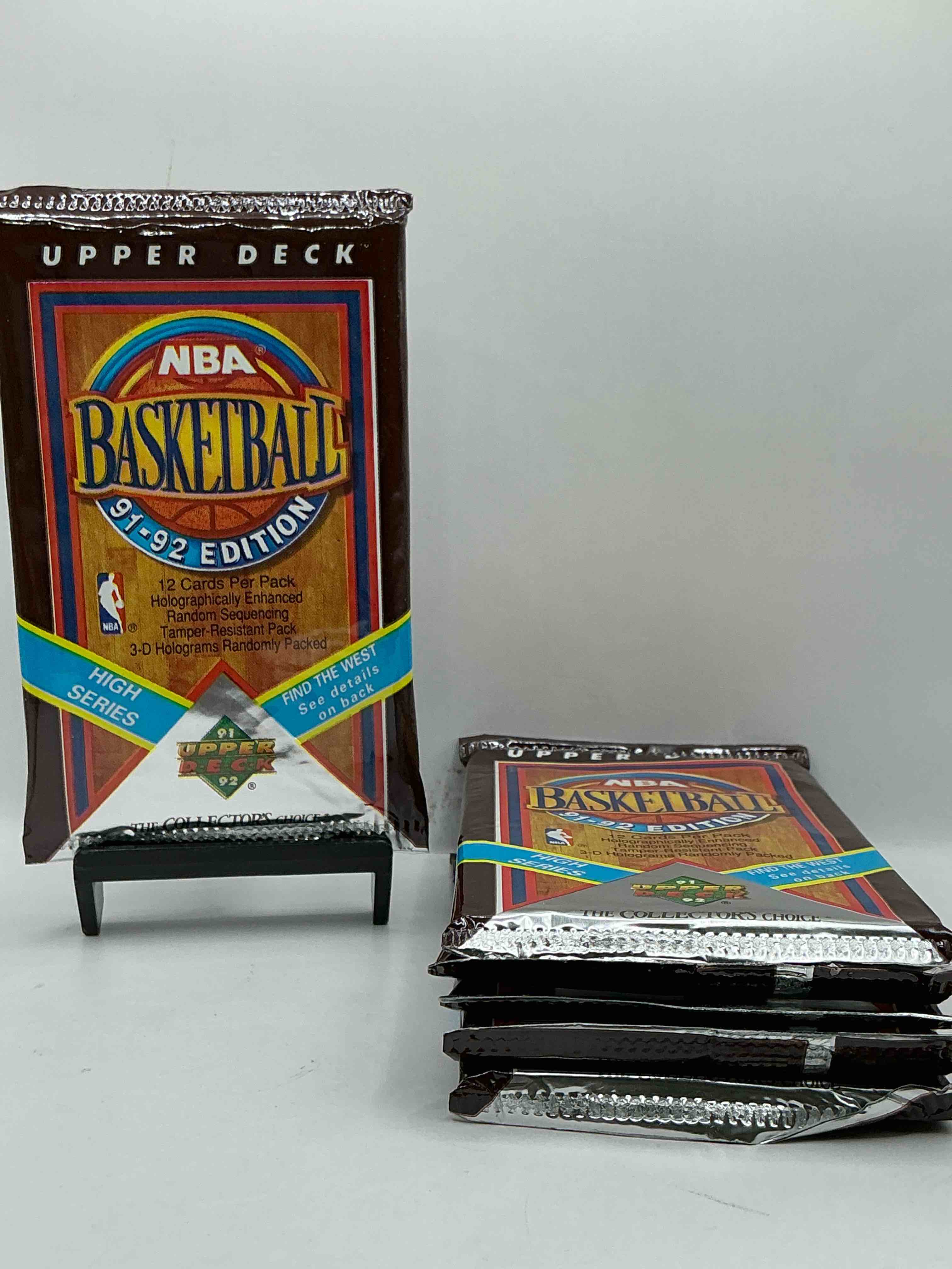 Wow, Find The West! 1991/92 HIGH SERIES Upper Deck NBA Basketball Sealed Pack, Direct From Original Sealed Retail Case! Potential To Find A Jerry West Signature Card Only In This High Series... Super Rare! Also Search For Valuable Michael Jordans & Too Many Great Cards To List! An Awesome Investment In Sports Card Memorabilia! You May Never See These Again, Super Rare!