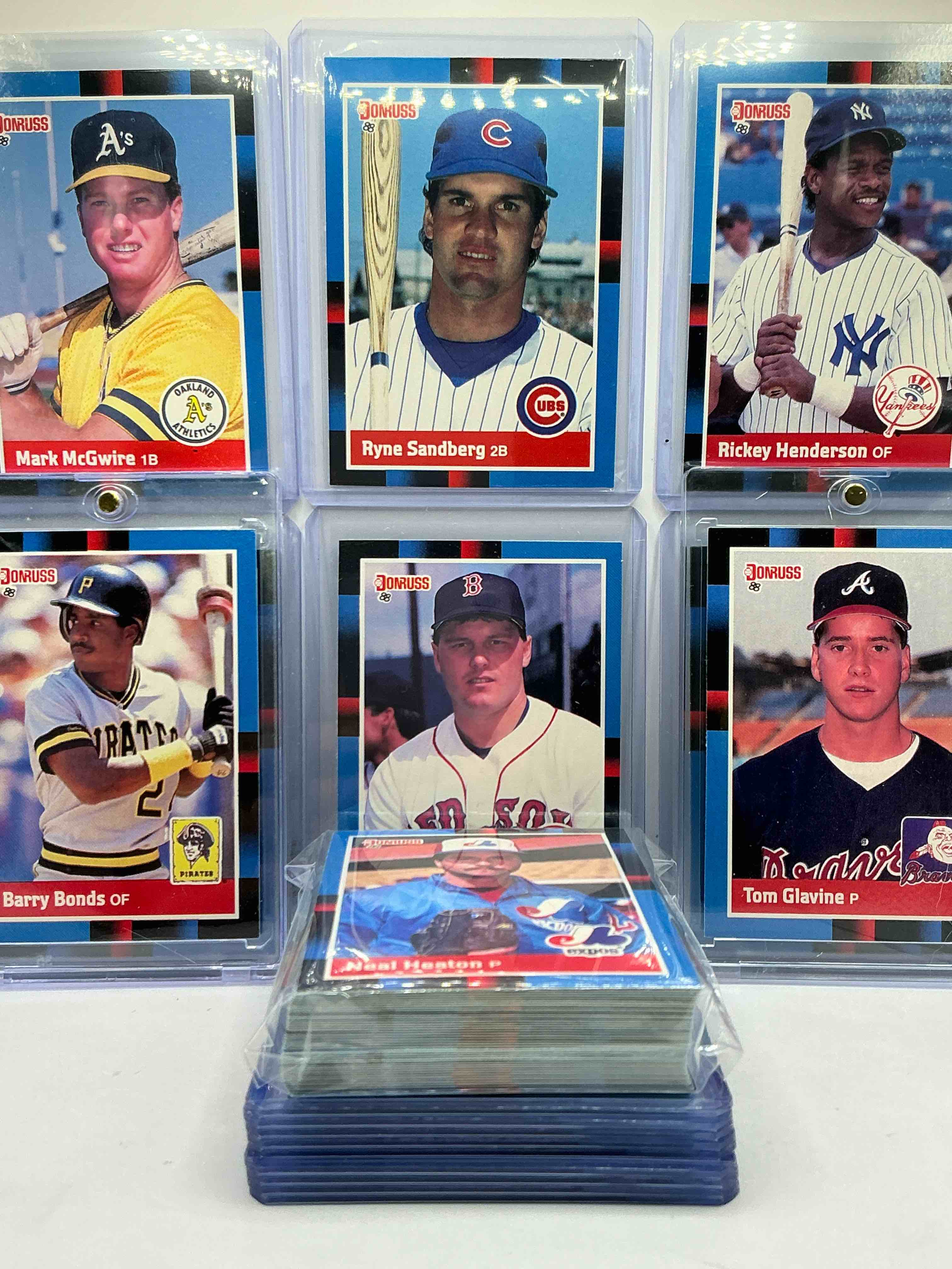 1988 Donruss Baseball 50 Card Craziness! Bo Jackson, Barry Bonds, Kirby Puckett, Tom Glavine, Rickey Henderson, Don Mattingly, Cal Ripken, Wade Boggs, Fernando Valenzuela, Nolan Ryan, Roger Clemens & More! The BEST Players From The Time! Super Rare Set With All Of These Stars! 50 Card Craziness! Legends, Heroes & Commons!