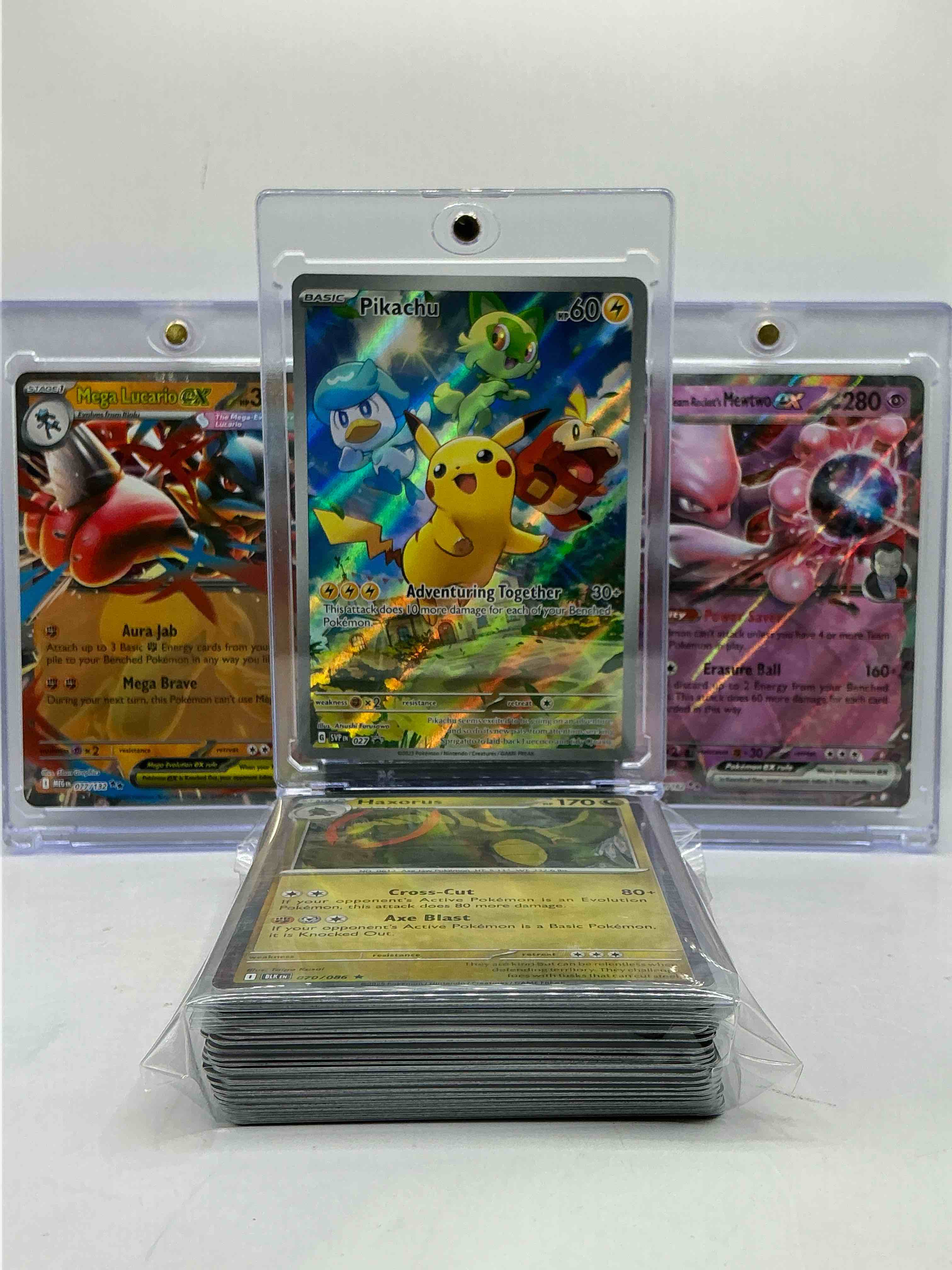 Pikachu Adventuring Together, Mega Lucario & Rockets Mewtwo! Insane Trio! Crazy Pokémon Party! 50 Card Craziness! Commons, Legends, Heroes & More!