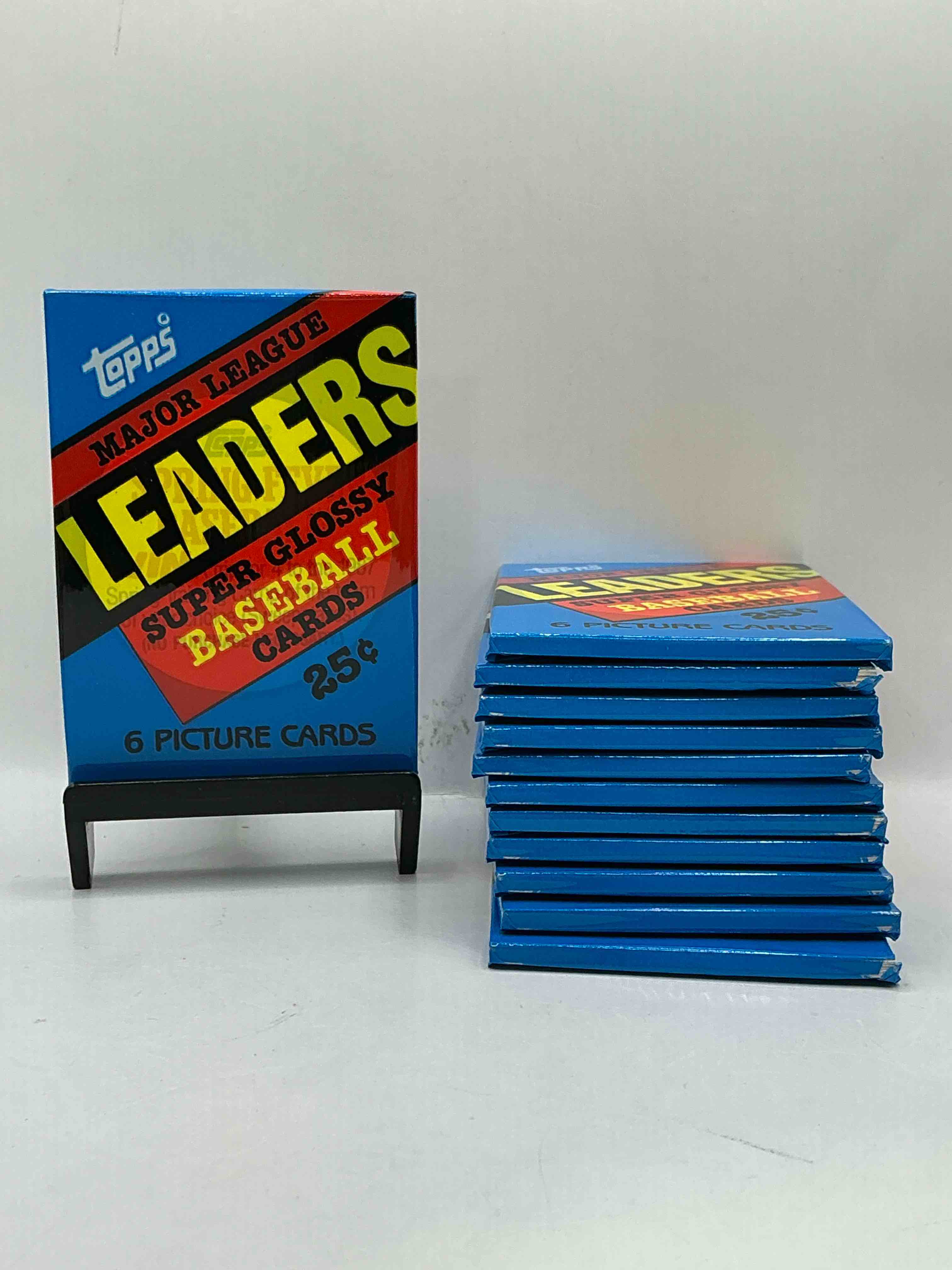 Ultra Rare! 1986 "MLB Leaders" Unopened Miniature Baseball Collectible Card Packs, 6 Cards Per Pack, Direct From Original Retail Case. Super Rare, Impossible To Find! Like New Condition!