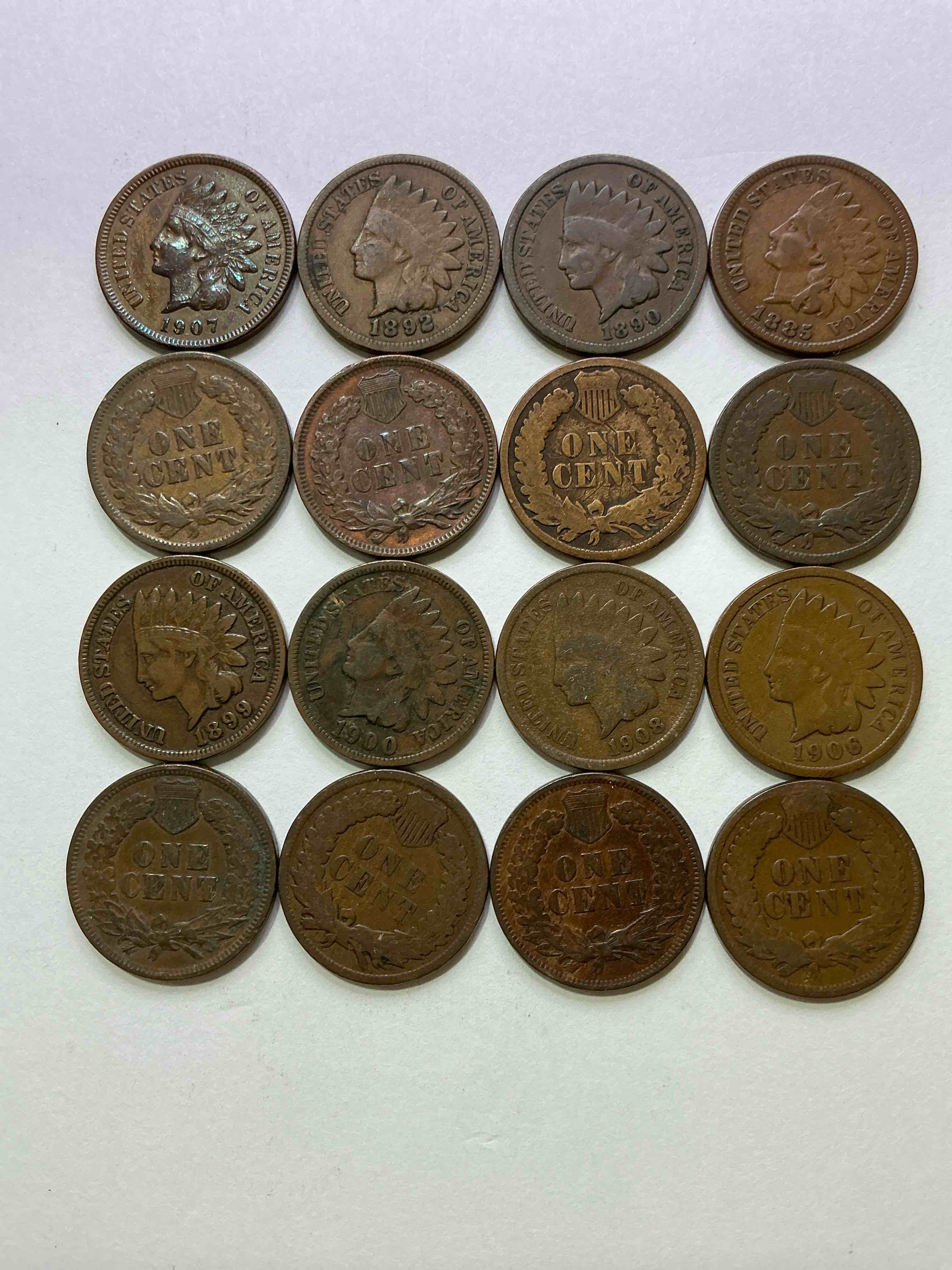 Indian Head Pennies! These Gorgeous U.S. Pennies Were Minted From 1859-1909 & Have Become Serious Collector Items! The "Indian Head" Design Is Actually A Representation Of Lady Liberty Wearing An Indian Headdress. Here Are Beautiful, Well-Kept Examples Representing Many Different Mint Years! Great For Collecting, Investing & Learning History, & Rare With Visible Dates!