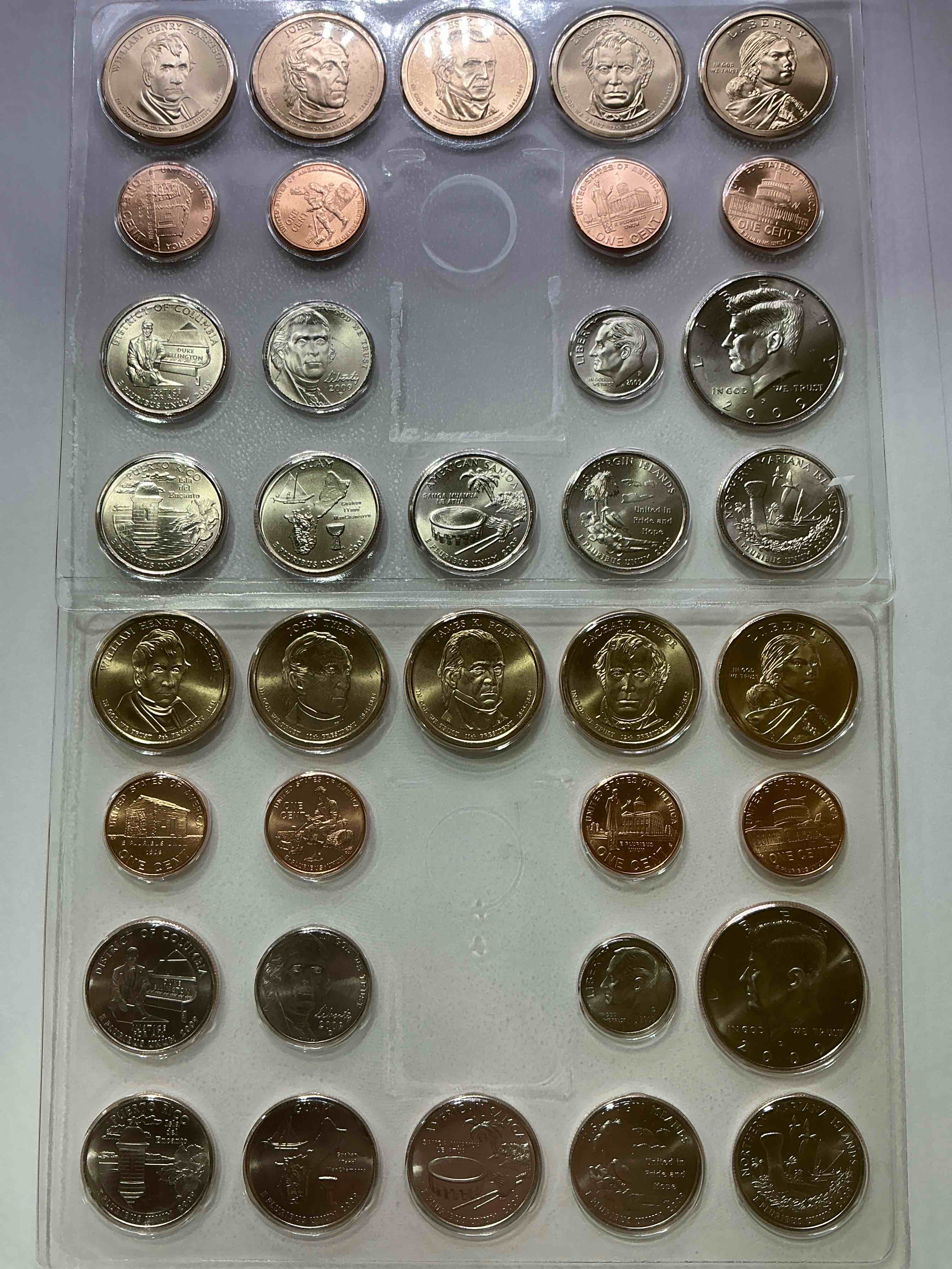 36 Coin Craziness! Denver & Philly Mints! 2009 Uncirculated Mint Coins! Includes Half Dollars, President Dollar Coins, Dimes, Nickels, Pennies & Quarters! Cool Coin Collectible!