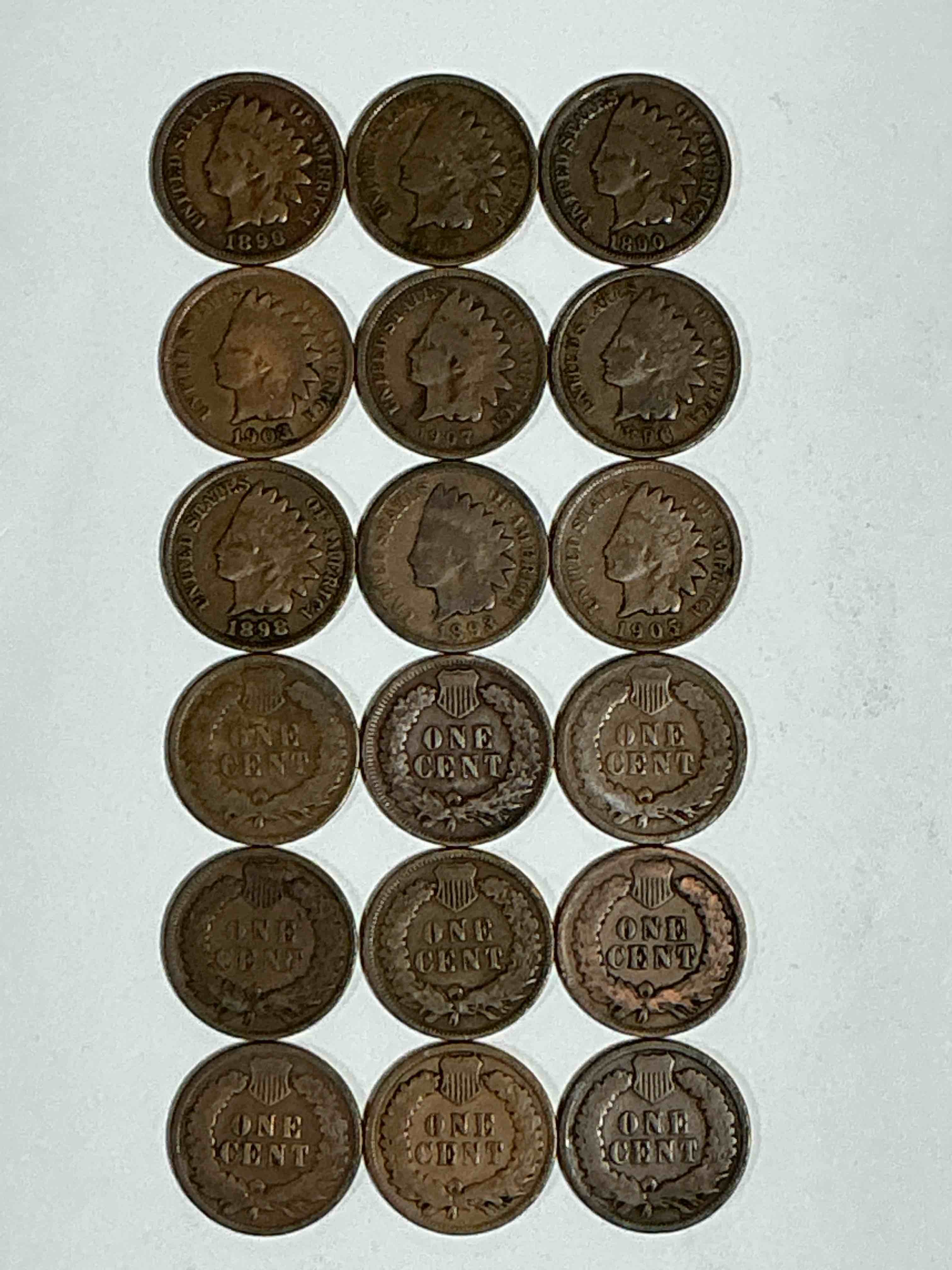 Indian Head Pennies! These Gorgeous U.S. Pennies Were Minted From 1859-1909 & Have Become Serious Collector Items! The "Indian Head" Design Is Actually A Representation Of Lady Liberty Wearing An Indian Headdress. Here Are Beautiful, Well-Kept Examples Representing Many Different Mint Years! Great For Collecting, Investing & Learning History, & Rare With Visible Dates!