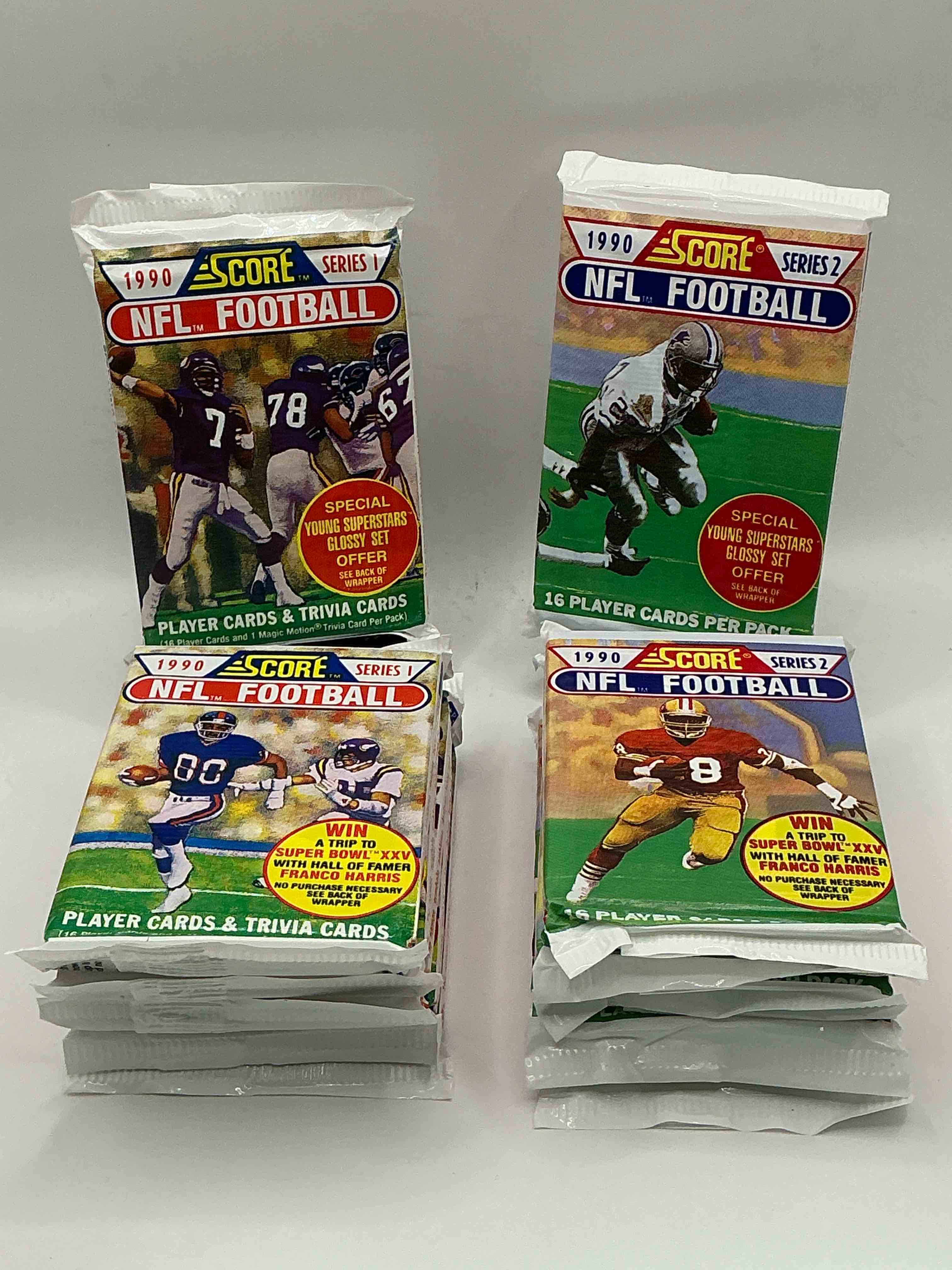 1990 Score Series 1 & 2 Football Sealed Packs! Direct From Original Retail Case! Search For Barry Sanders, Jerry Rice, Joe Montana & Other 80's Stars!