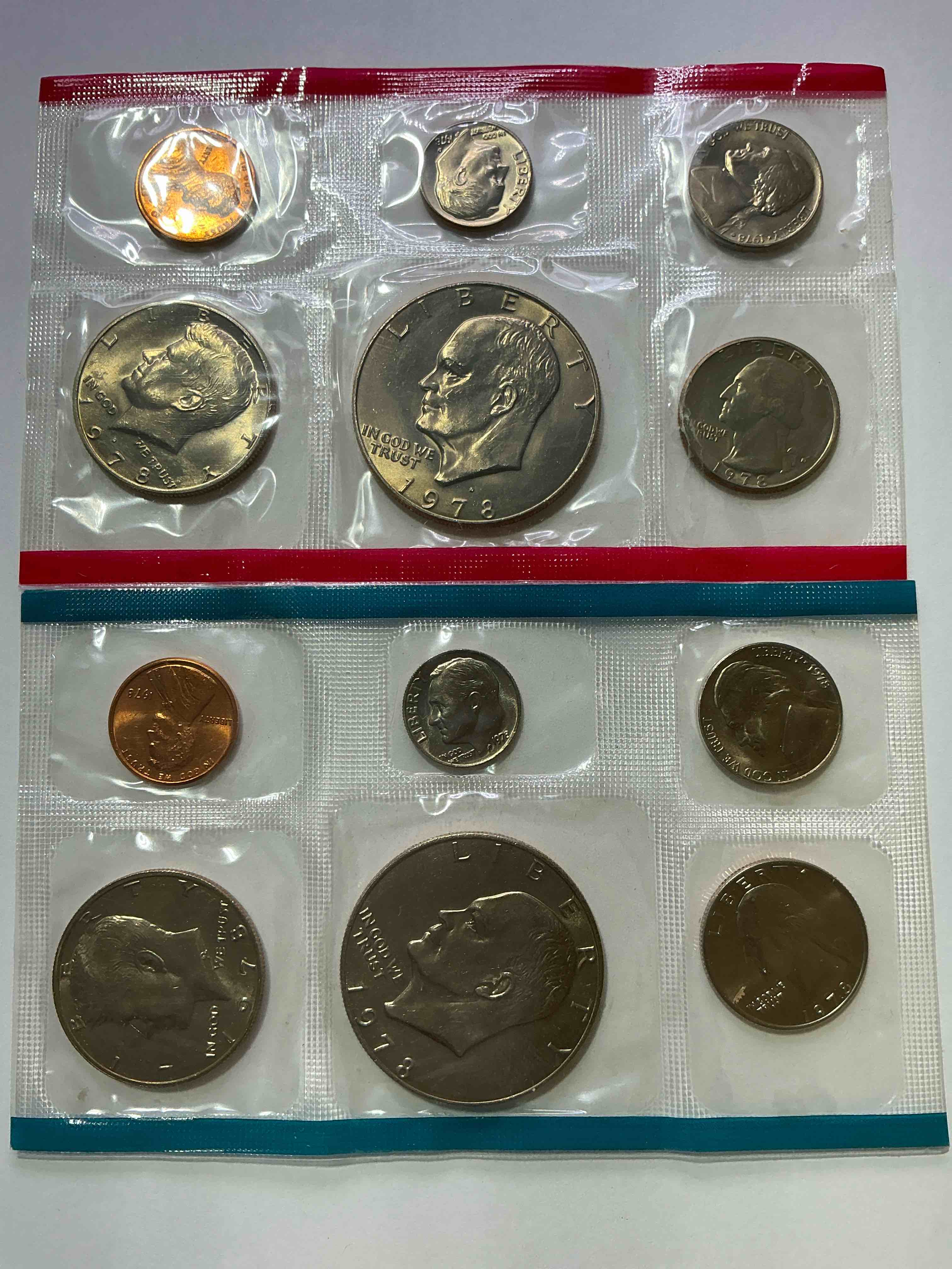 1978 Uncirculated Mint Coins! 12 Mint Coins From Philadelphia & Denver! 12 Coin Uncirculated Lot, With Ike Dollar Coins, Quarters, Nickels, Half Dollars, Dimes, & More! Uncirculated Coin Craziness!