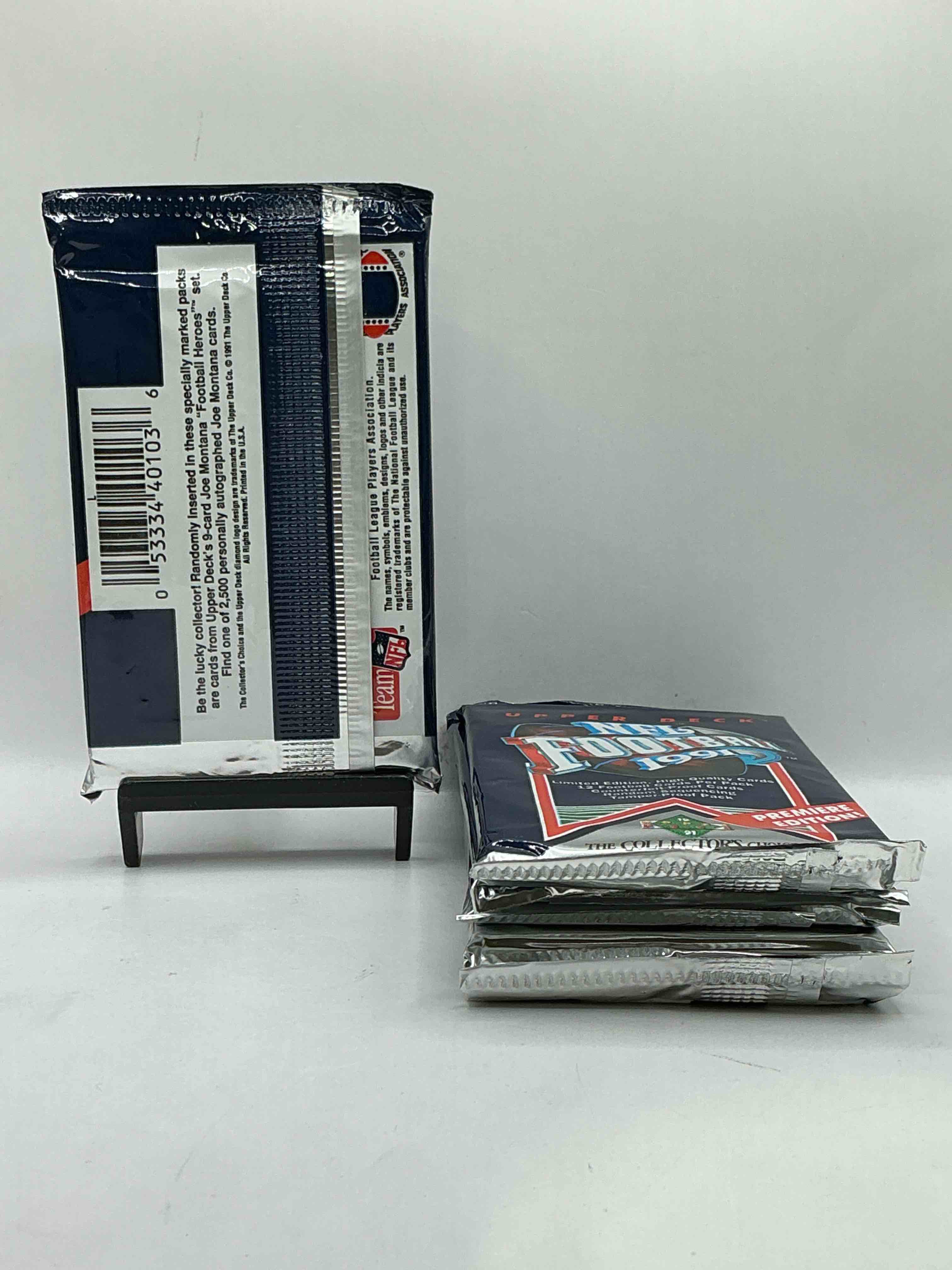 Condition photo showing New/Like New for Rare & Vintage! 1991 Upper Deck Unopened NFL Football Packs! Direct From Original Box! Brett Favre Rookie Year! Search For Brett Favre Rookie & Other 80s Stars!