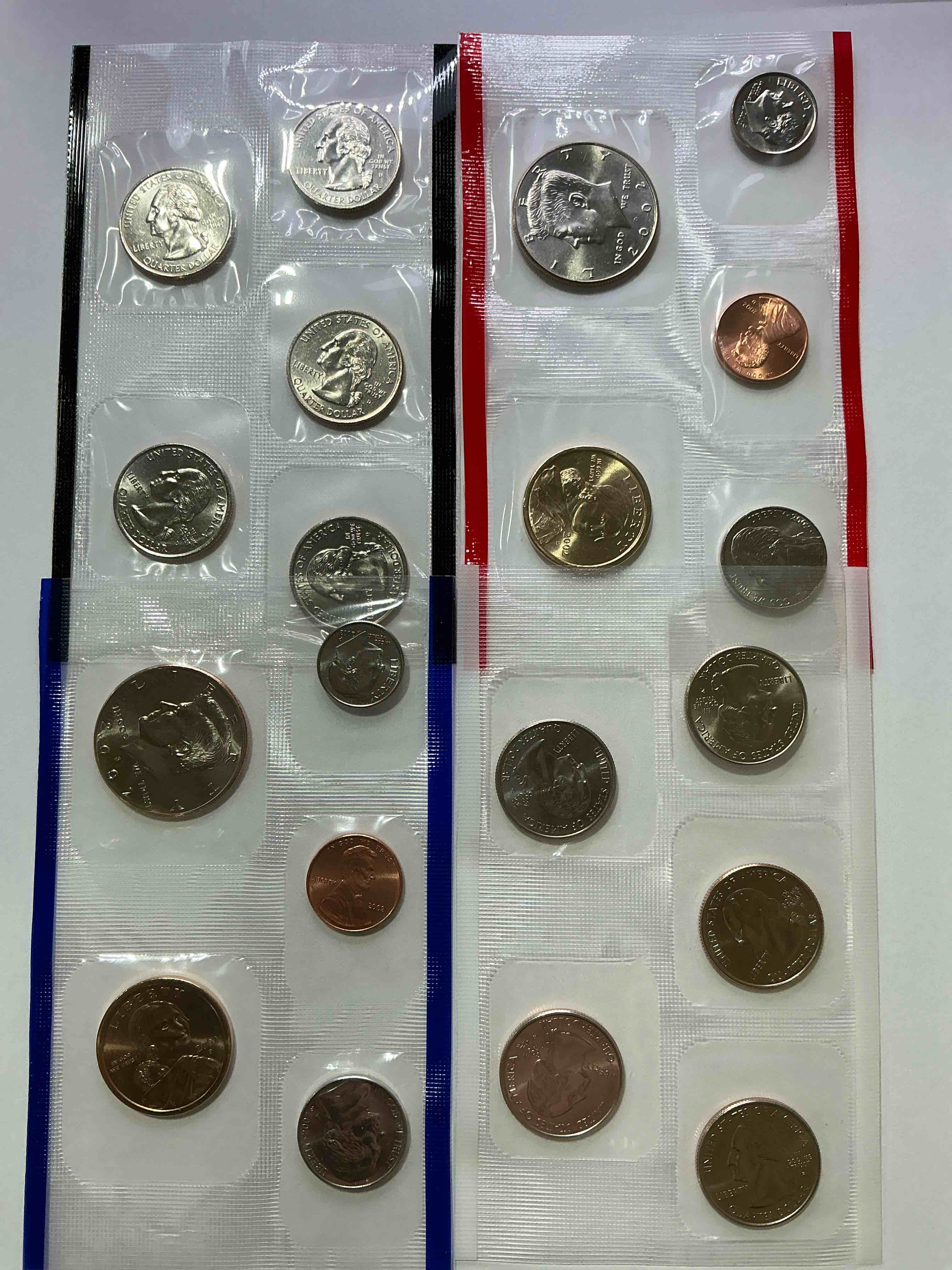 2002 Philadelphia & Denver Mint Coins! 20 Coins, Including Sacagawea Dollars, Half Dollars, State Quarters, Nickels, Dimes & Pennies! Wow!