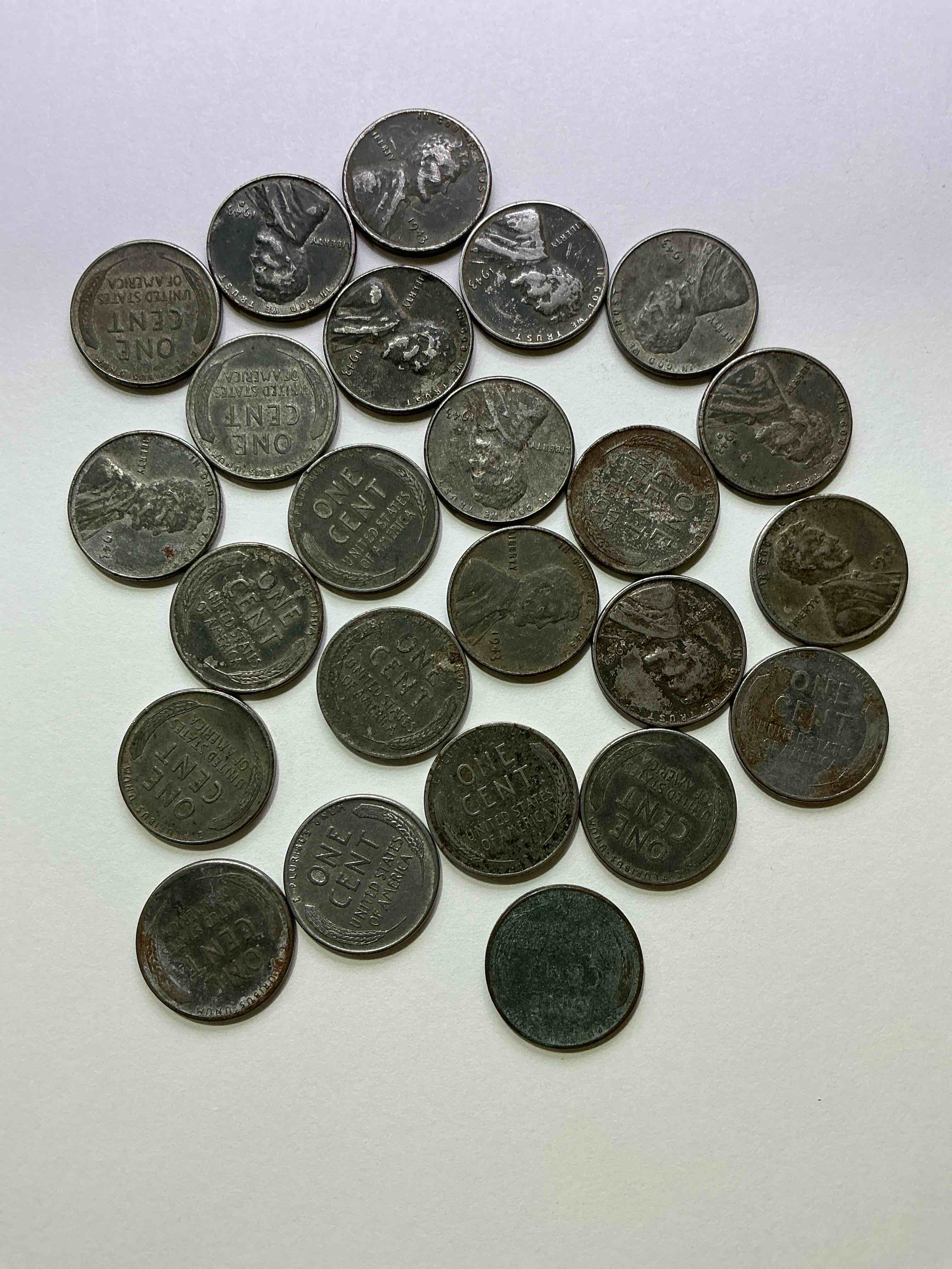 1943 World War Il History! Did You Know That In 1943 Copper Was So Valuable For Making Ammunition That The U.S. Treasury Made Pennies Out Of Steel?! 1943 STEEL Pennies Have Become Valuable, Rare Collector Items! Up For Auction Are Rare WWII Steel Pennies Appearing Circulated. Own Pieces Of World War II History That Are An Awesome Investment!