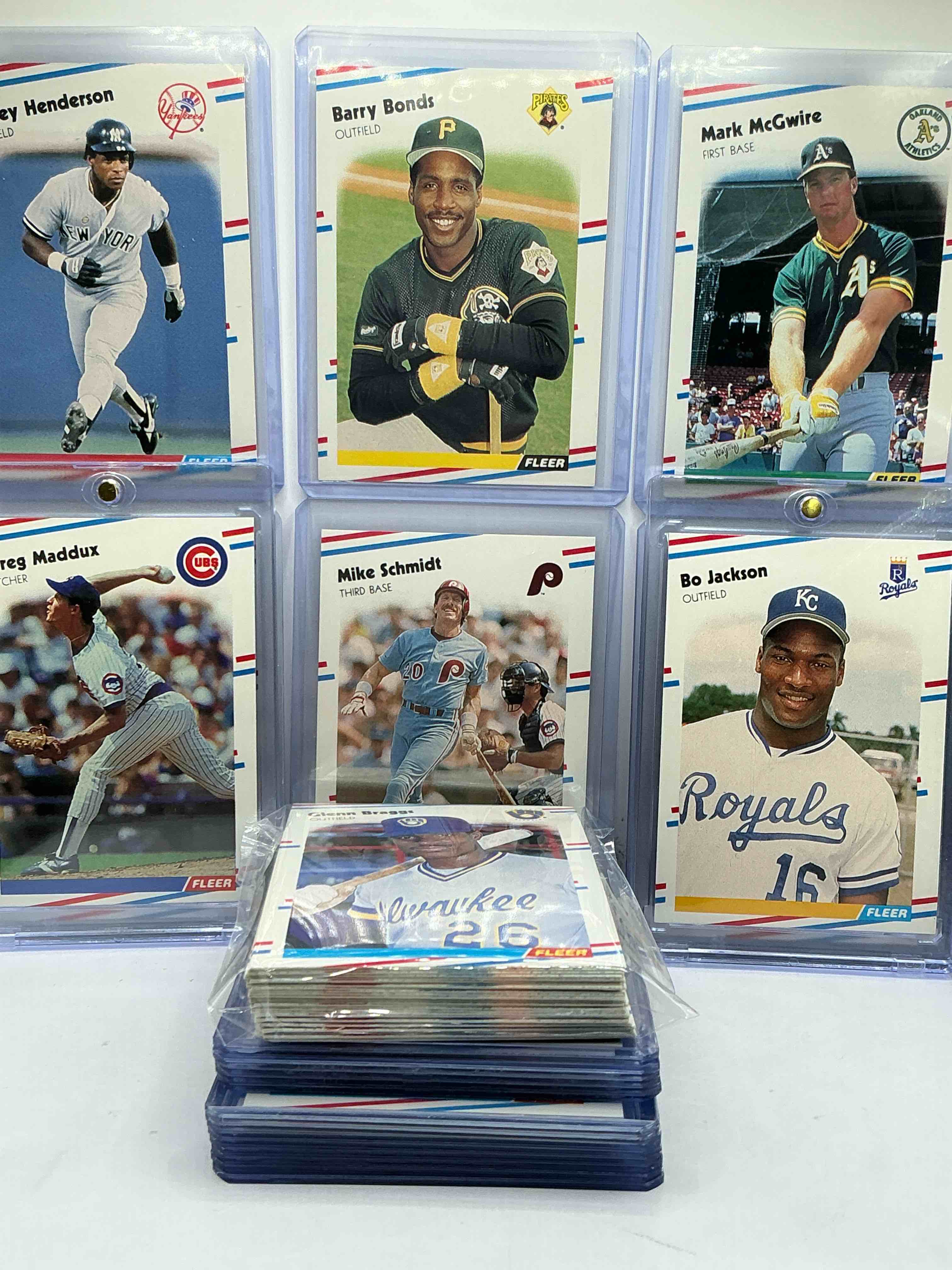 Jose Canseco, Bo Jackson, Barry Bonds & More! 1988 Fleer Baseball 50 Card Craziness! Bo Jackson, Barry Bonds, Kirby Puckett, Rickey Henderson, Don Mattingly, Wade Boggs, Fernando Valenzuela, Nolan Ryan, Roger Clemens & More! The BEST Players From The Time! Super Rare Set With All Of These Stars! 50 Card Craziness! Legends, Heroes & Commons!