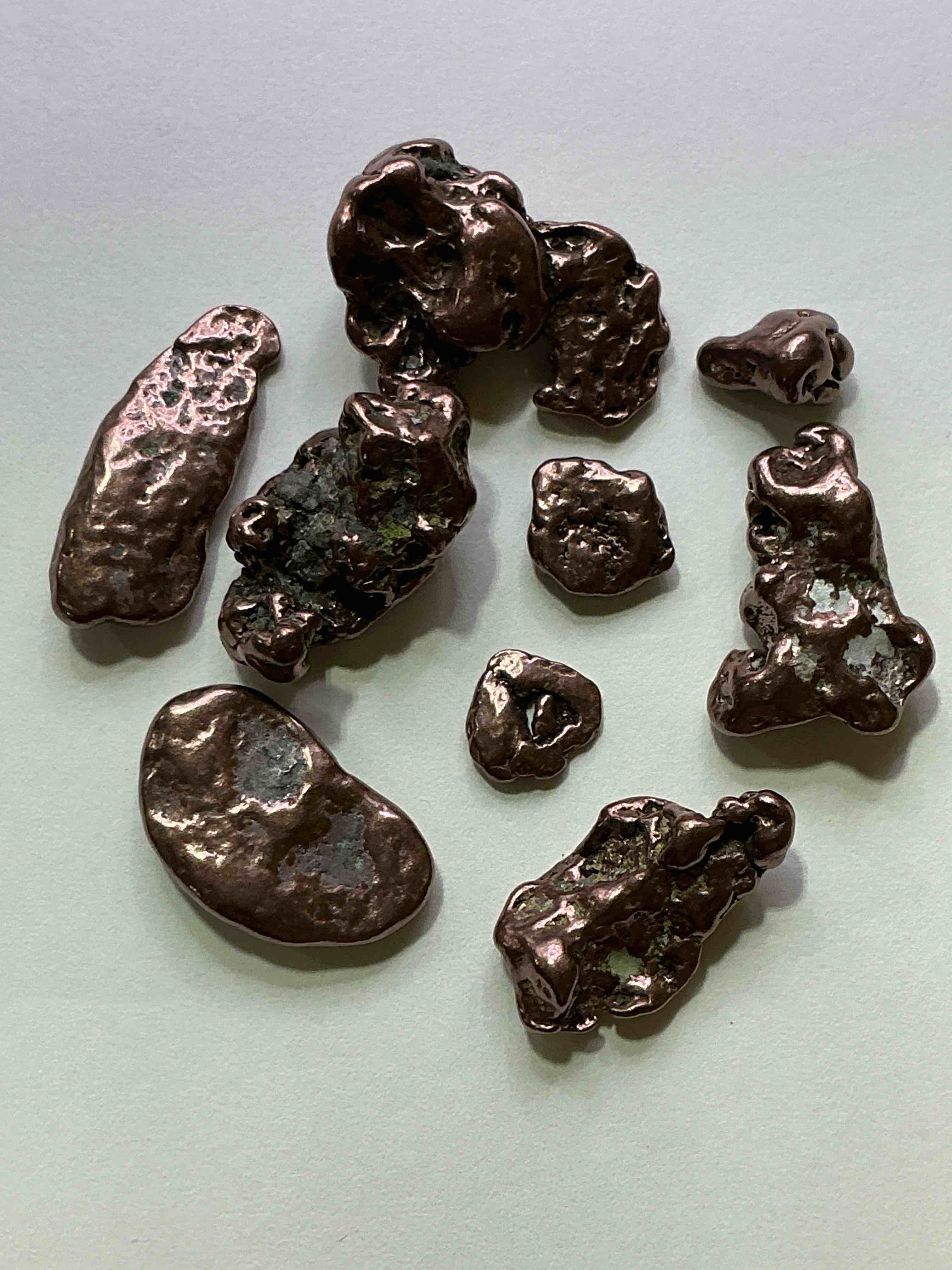 Copper Nuggets In Rare Form! Check Out These Rarely Seen Approximately .999 Copper Nuggets Direct From Prospecting In Copper Harbor, Michigan! Copper In Nugget Form Is Rarely Seen & Each Piece Is Completely Unique. A Great Investment In Fine U.S. Michigan Copper & Also Really Cool Conversation Pieces!