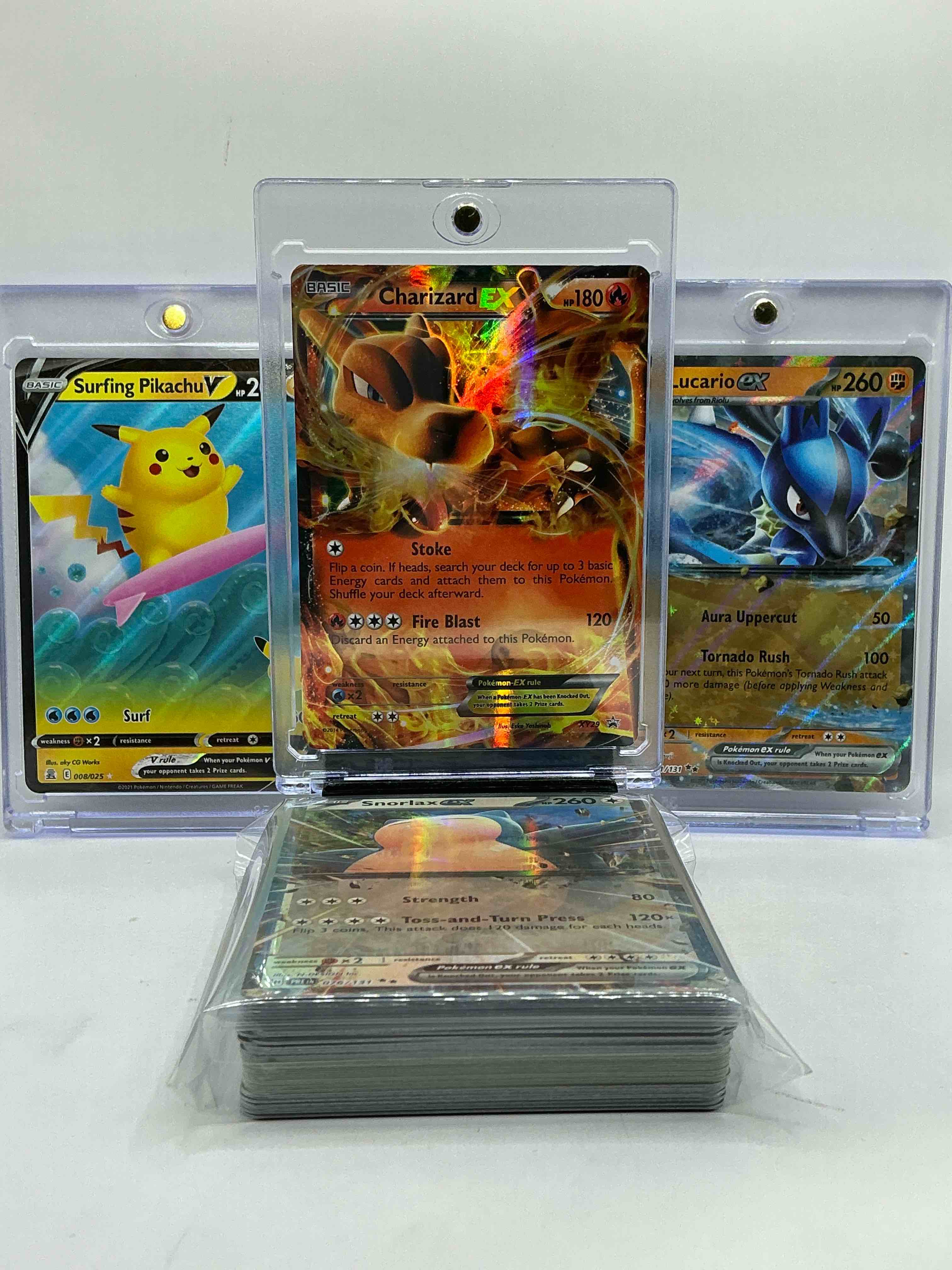 Pokémon Palooza! Charizard EX Holo, Surfing Pikachu & Lucario EX! Insane 50 Card Pokémon Lot! Commons, Holos, Legends All Included! 