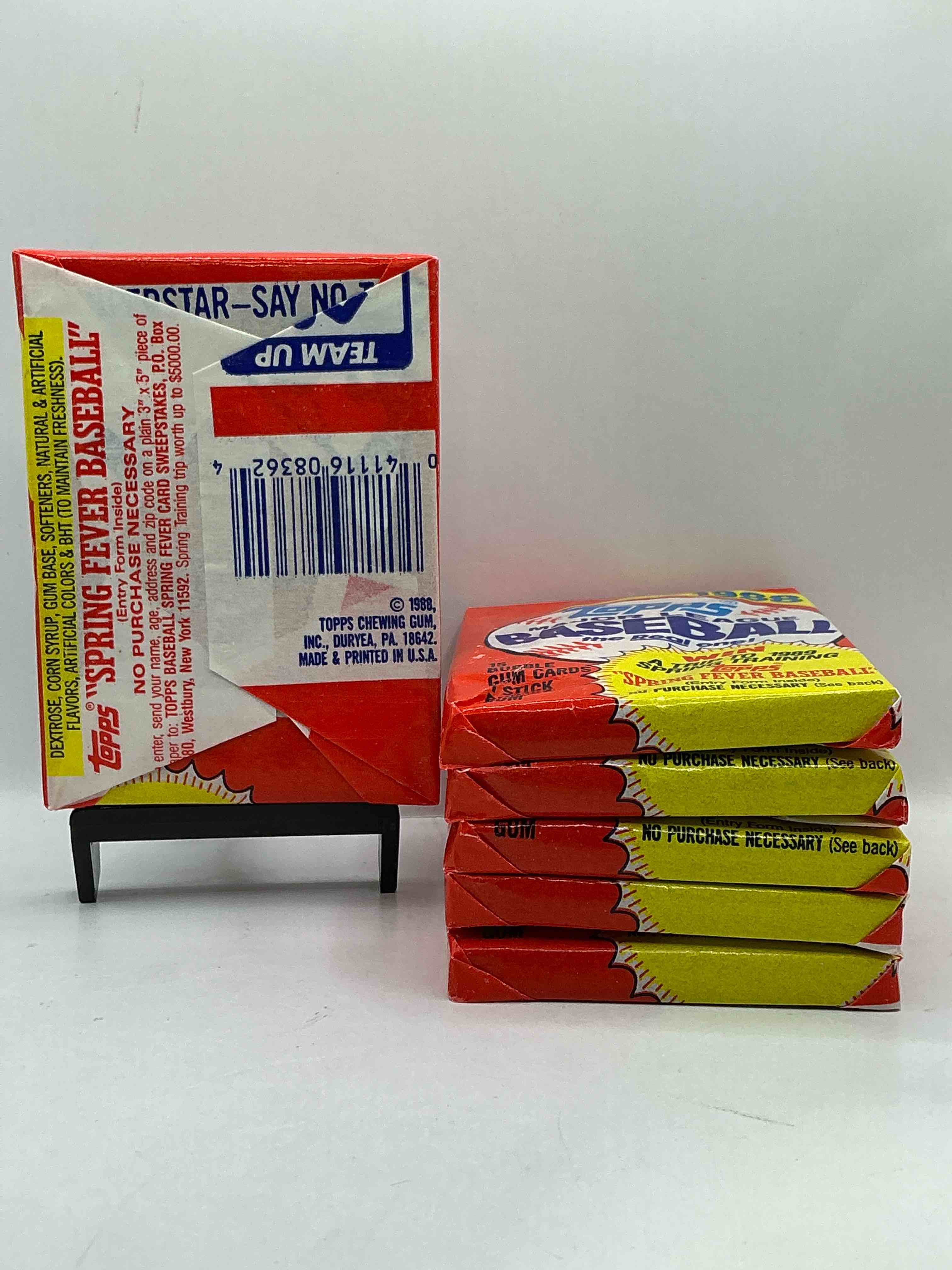 Condition photo showing New/Like New for 80's Baseball Fan's Rejoice! 1988 Topps Baseball Unopened Wax Packs Full Of Collectible Trading Cards! Search For Valuable Don Mattingly "World Of Baseball" & Nolan Ryan Cards Worth Hundreds In Perfect Condition!