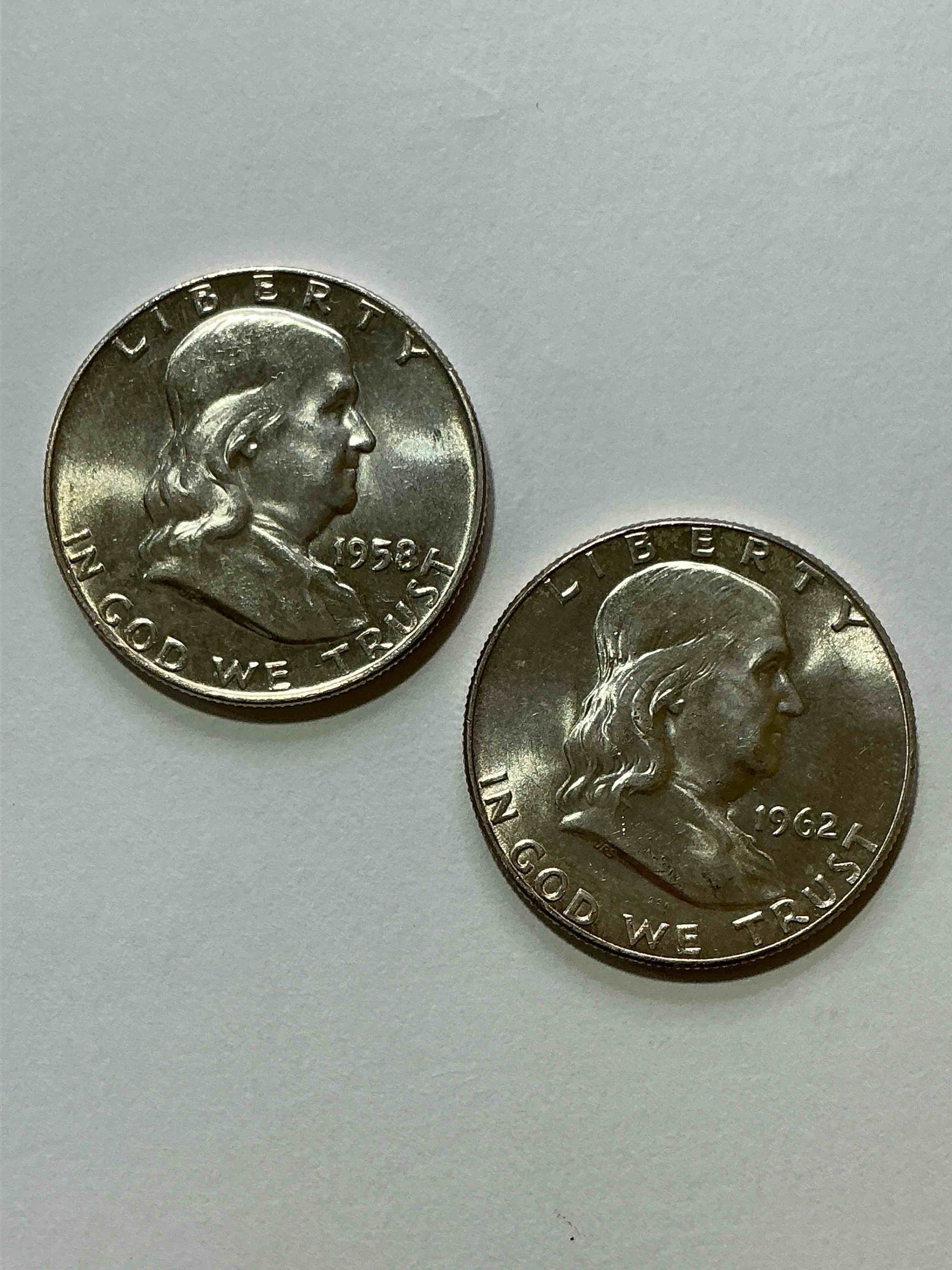 Ben Franklin Silver! Pre 1965 Silver U.S. Half Dollar Coins! Before 1965 American Half Dollars Were Actually Silver, Here Is A Gorgeous Example Of A Rare Ben Franklin Silver Half Dollar. Great Condition & Great For Investing In Precious Metals! These Heavy Half Dollars Were Minted At 90% Silver and 10% Copper, Giving Them A Net Weight Of .36169 Ounces Of Pure Silver Per Coin! Getting Very Rare. Invest & Win!